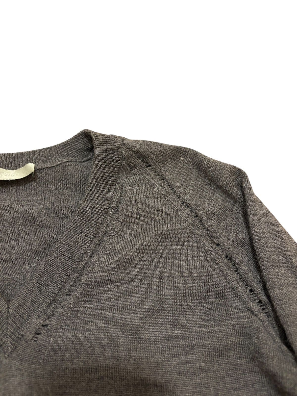 Dior Dior Homme AW09 Distressed V-Neck Size US XS / EU 42 / 0 - 2 Thumbnail