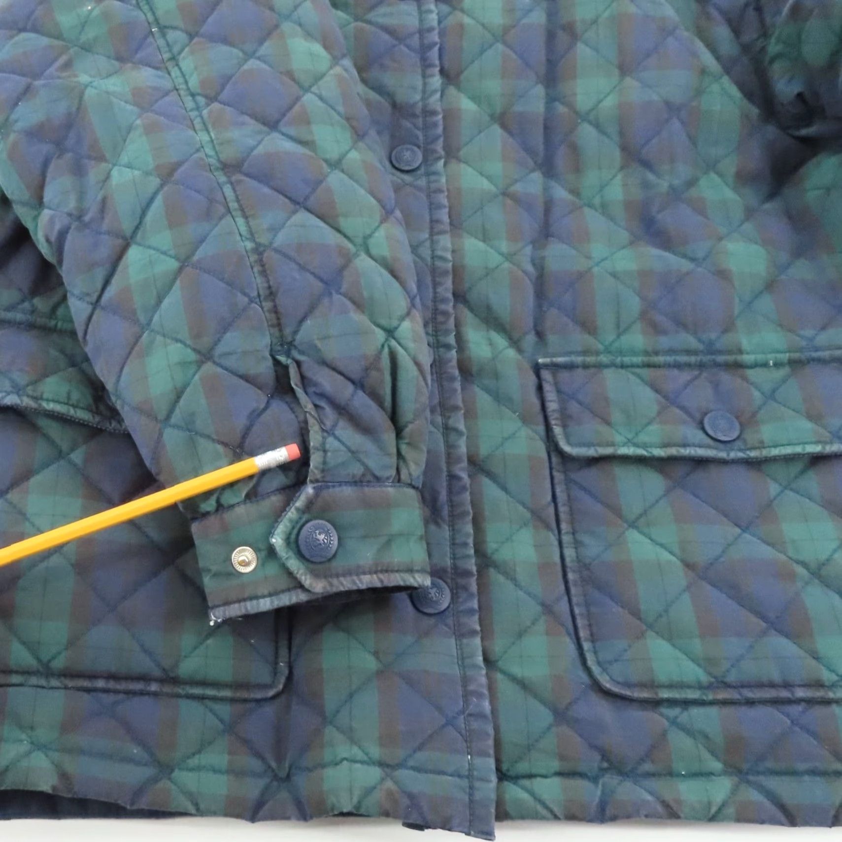 Tommy Hilfiger VINTAGE Tommy Hilfiger Jacket Blue Tartan Plaid Corduroy Collar 90s Quilted Coat Mens XL Cotton Casual Size US XL / EU 56 / 4 - 6 Thumbnail