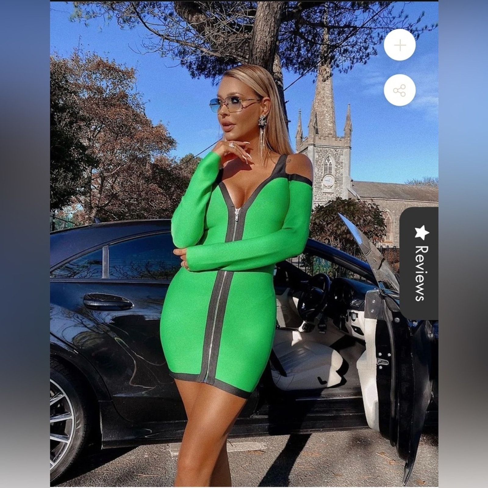 Other Elegant Green Long Sleeve Dress size S Size S / US 4 / IT 40 - 1 Thumbnail