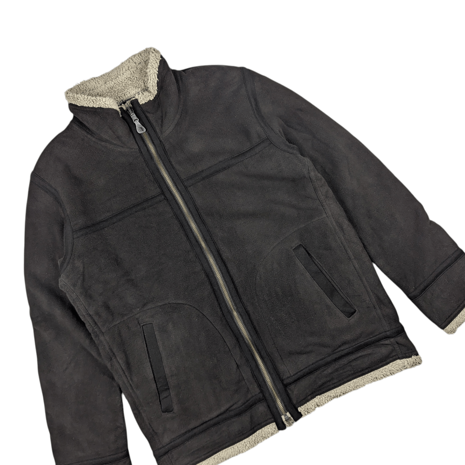 Uniqlo UNIQLO Reversible Brown Grey Fluffy Fleece Jacket Size US M / EU 48-50 / 2 - 3 Thumbnail