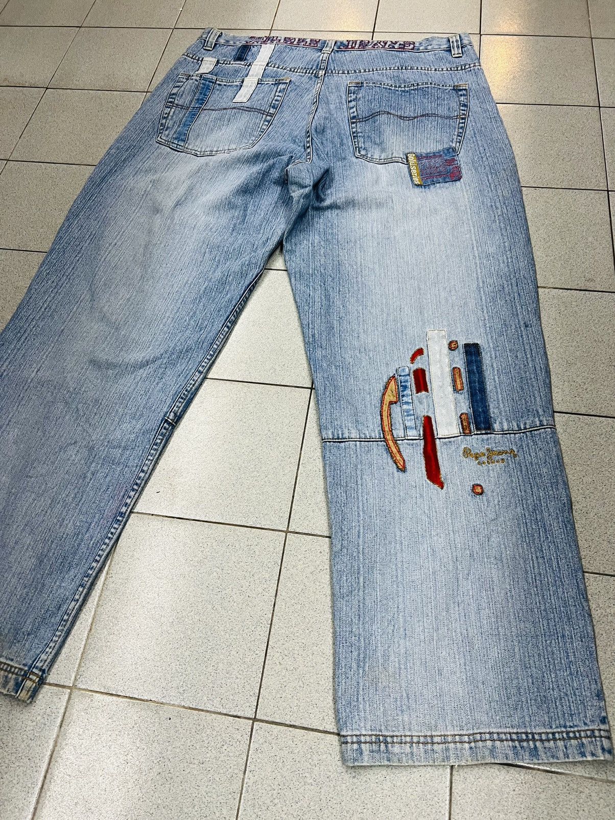 Pepe Jeans Vintage Y2K Pepe UK Goldseries Super Baggy Skater Jeans Size US 42 / EU 58 - 18 Thumbnail