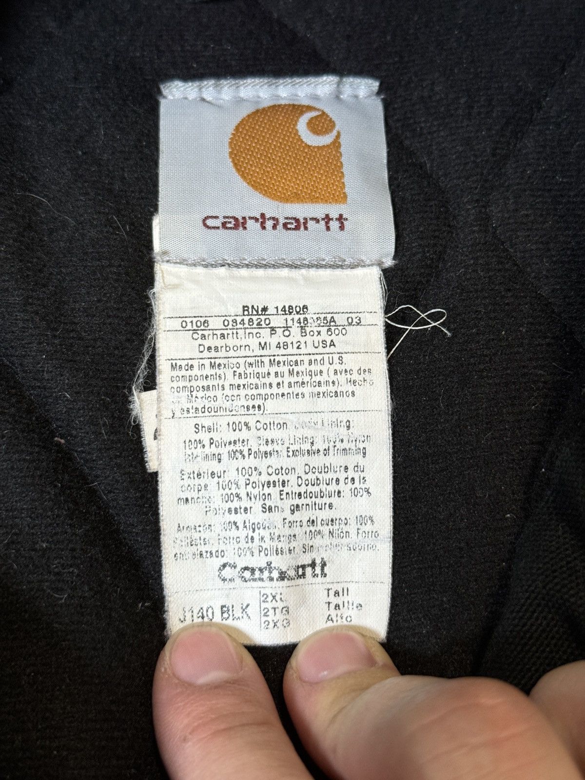Carhartt × Vintage Vintage 90s Carhartt Quick Duck Black Detroit J01 J97 Jacket Size US XXL / EU 58 / 5 - 3 Thumbnail