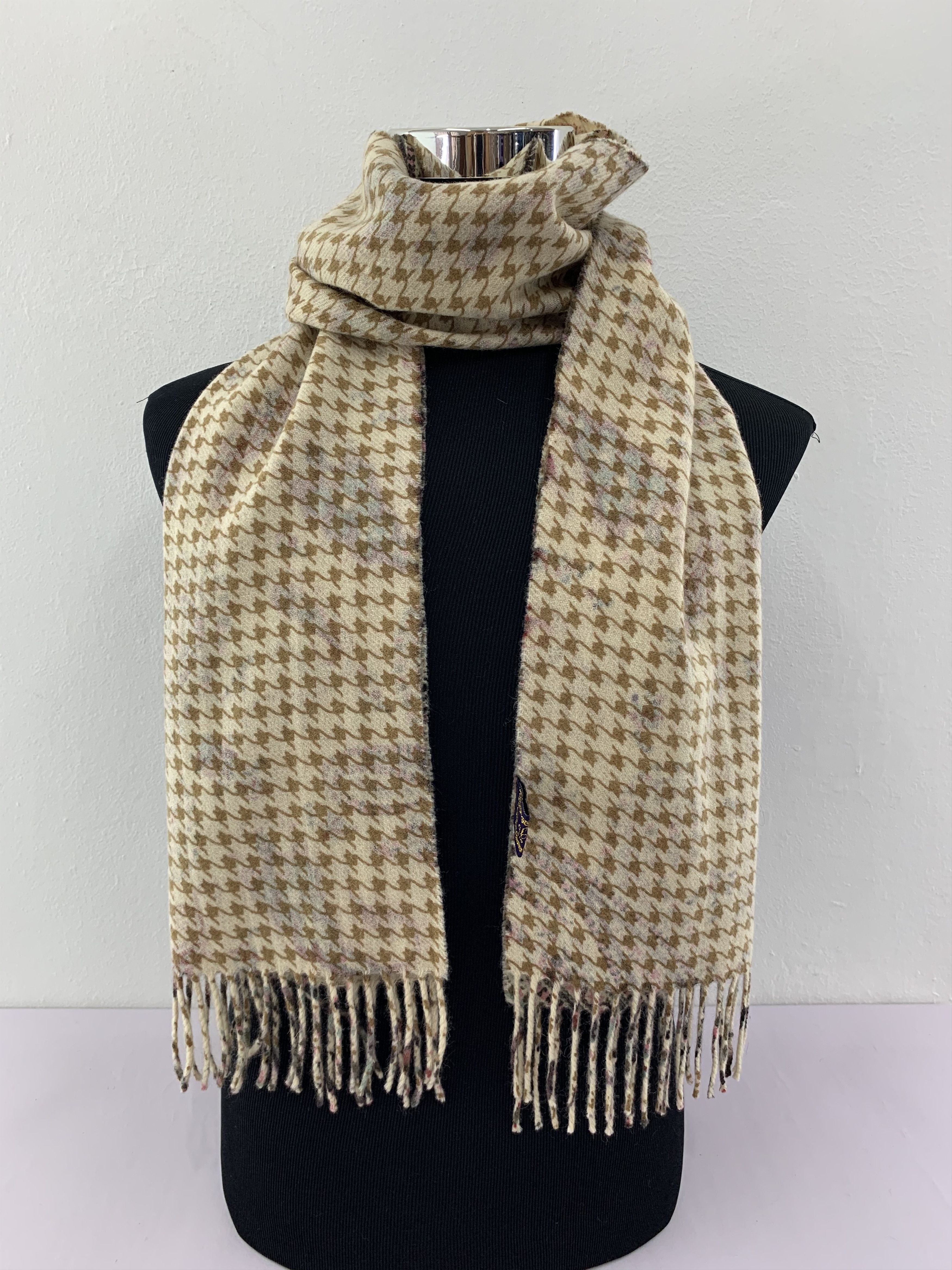 Vintage Winter Scarf Muffler Paisley Houndstooth Pattern BL4086 Size ONE SIZE - 1 Thumbnail