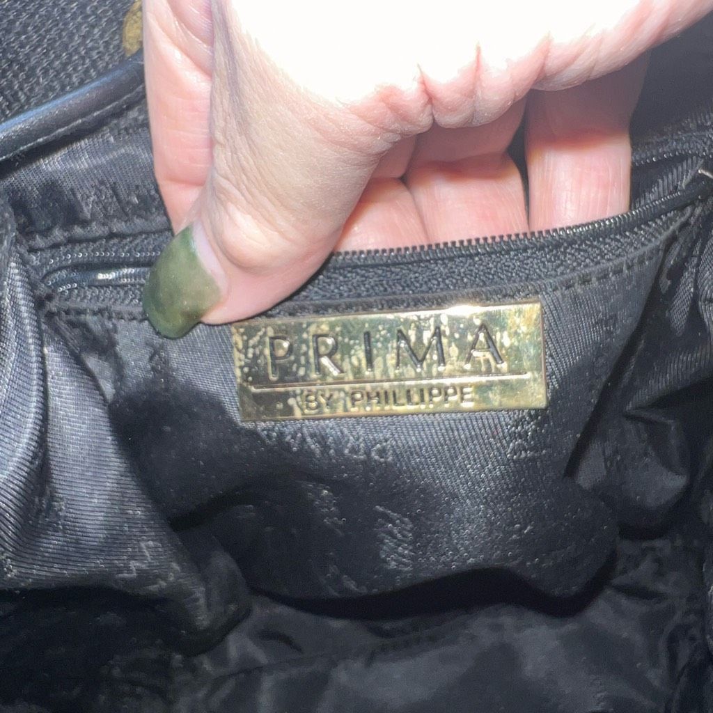 Other Prima by Phillippe Vintage Black Canvas and Leather Pull String Bucket Bag Size ONE SIZE - 3 Thumbnail