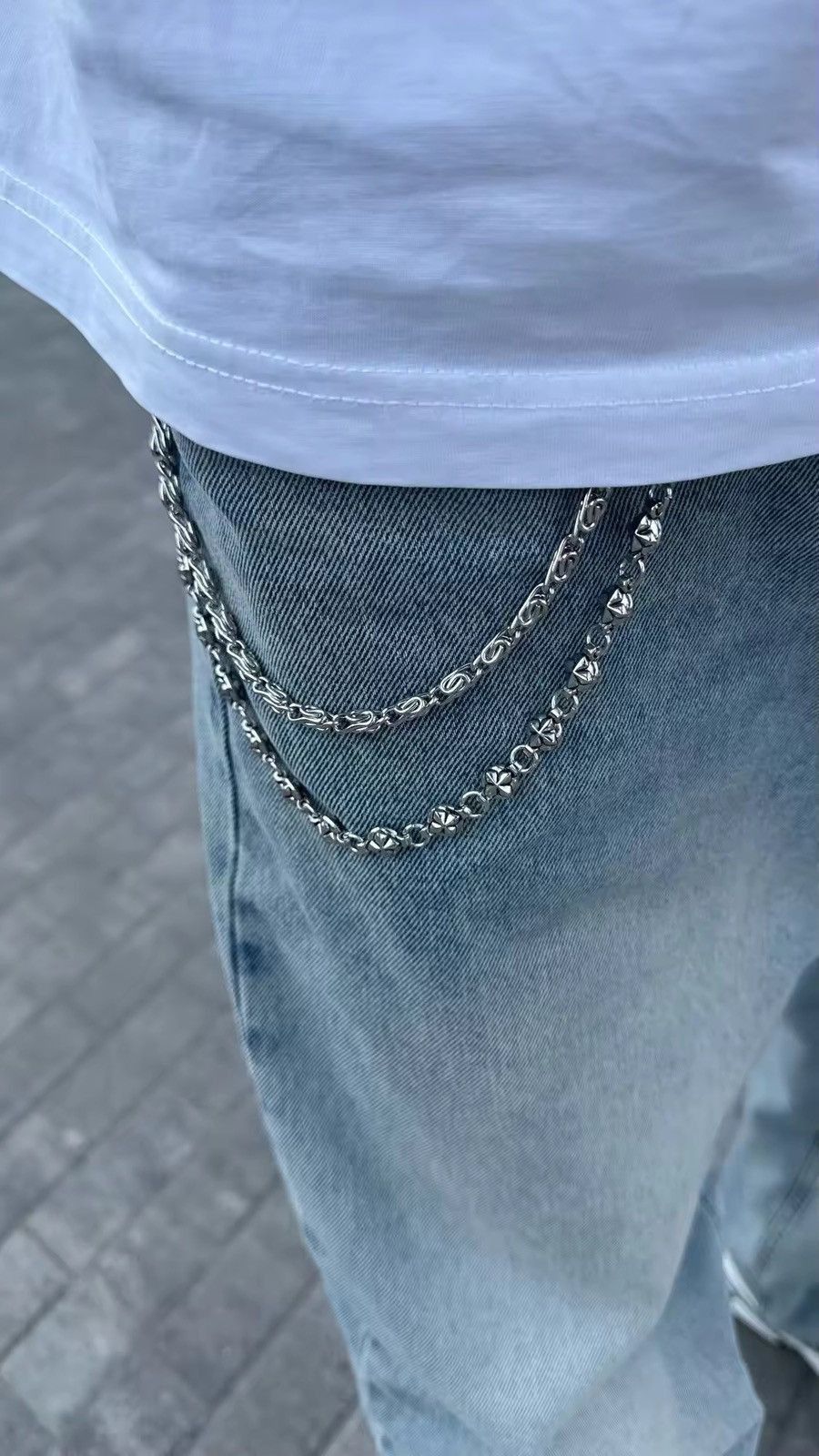 Other Style Street HipHop Jeans Chain Double Layer Size ONE SIZE - 4 Thumbnail