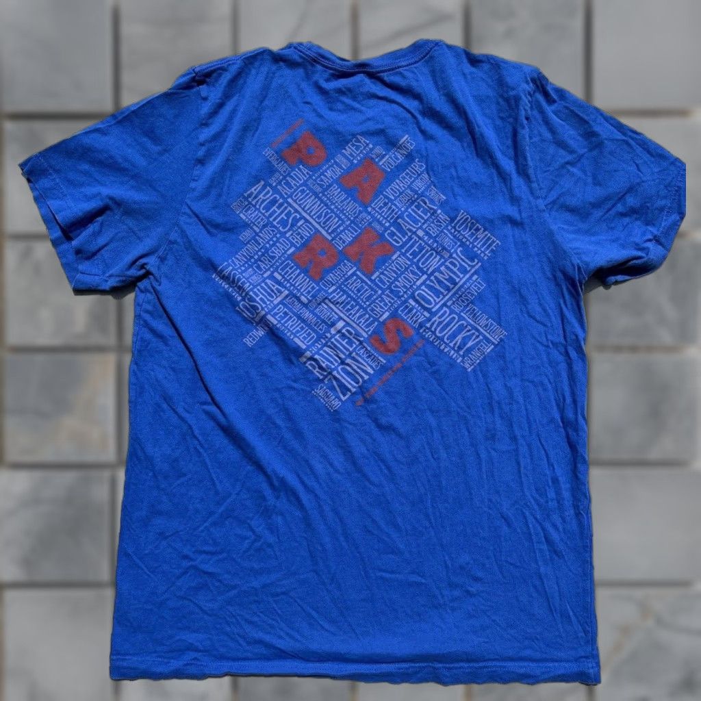 Parks Project Parks Project T-Shirt Men Blue National L Crew Outdoor 90s City Classic Desert USA Boho Dirtbag Size US L / EU 52-54 / 3 - 1 Thumbnail