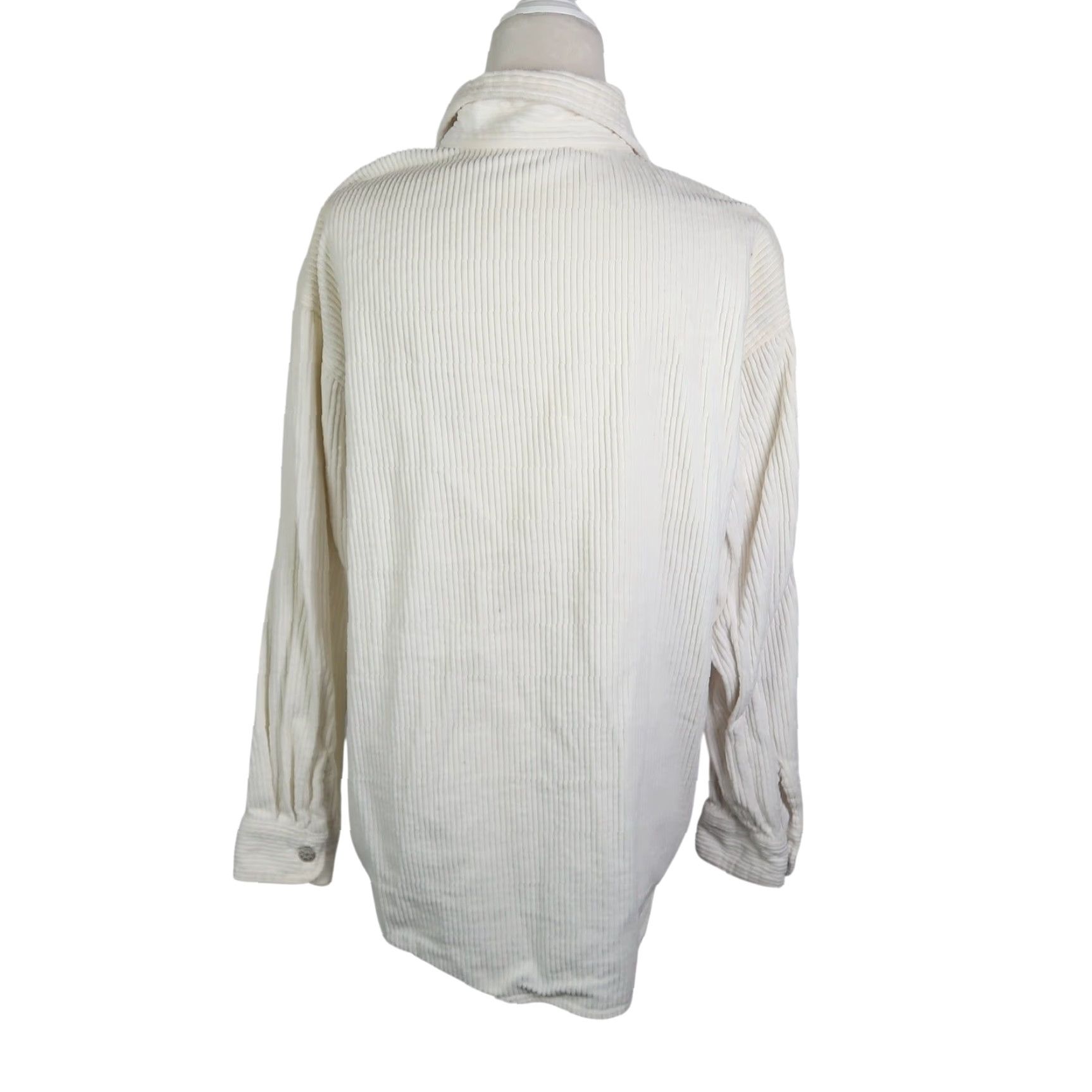 Vintage VINTAGE 90s Crossroads Cream Corduroy Shirt Jacket Small Women Size S / US 4 / IT 40 - 4 Thumbnail