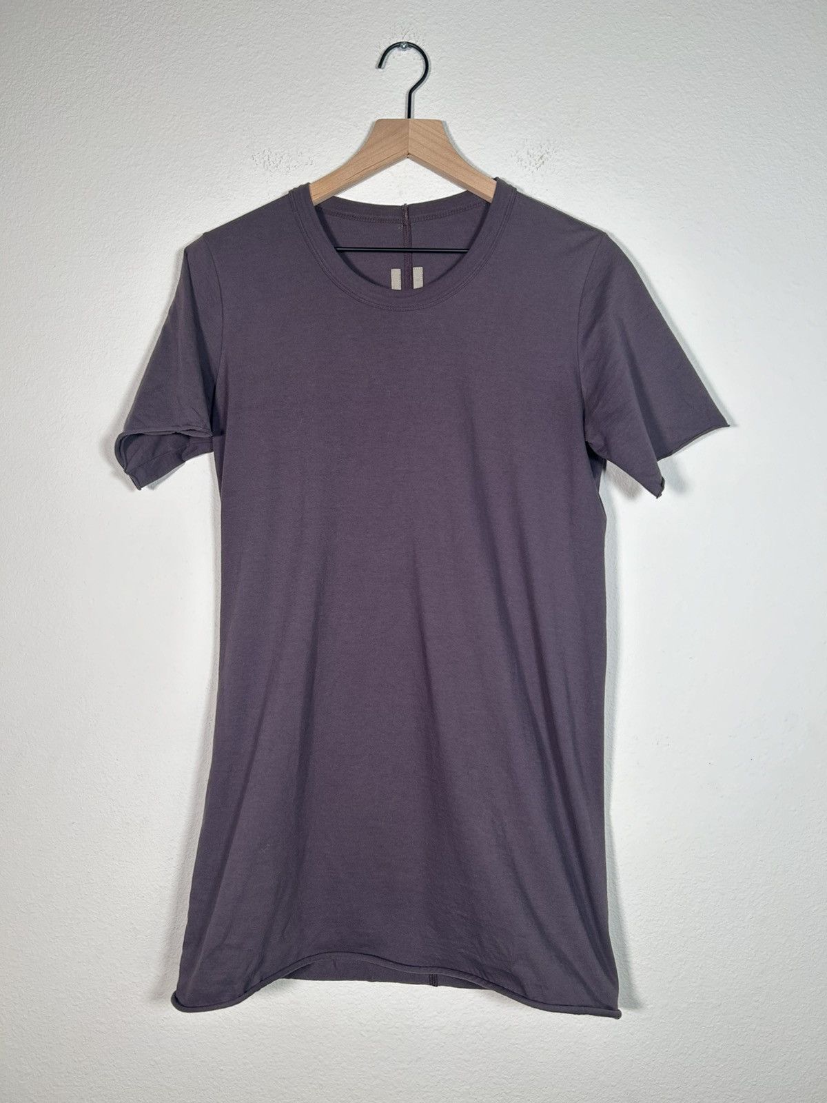 image of Rick Owens Fw ‘21 Gethesmane Rolled Hem Longline Tee in Black, Men's (Size Medium)