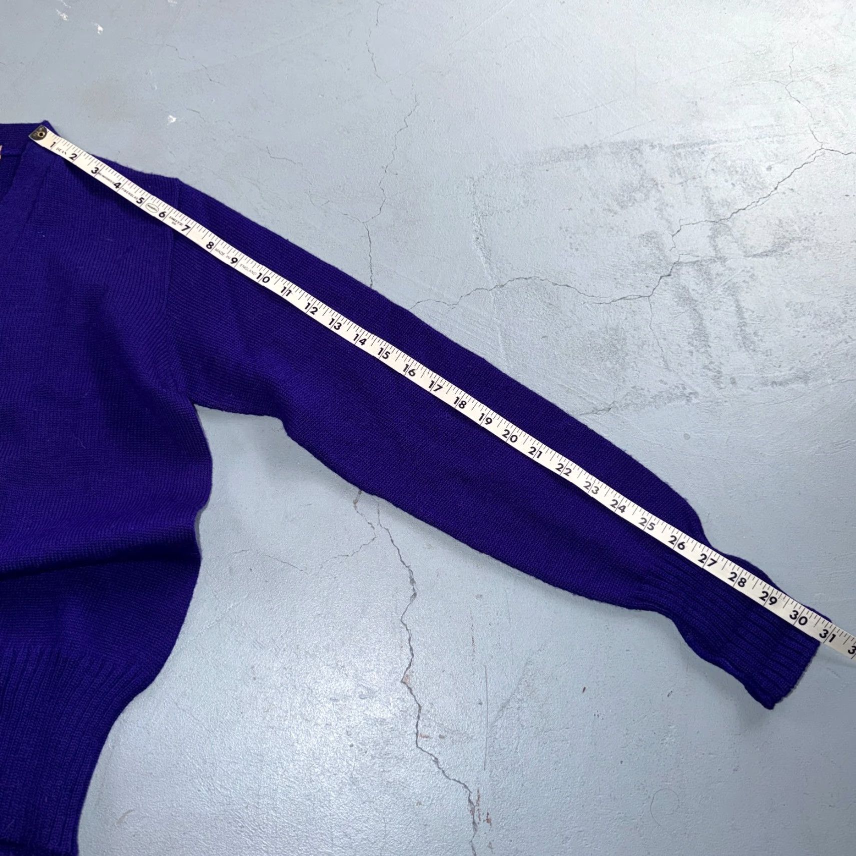 Vintage VINTAGE Sportcraft Knitting Cardigan Purple Wool College School Varsity Pullover Sweater Mens M Long Sleeve Size US M / EU 48-50 / 2 - 6 Thumbnail