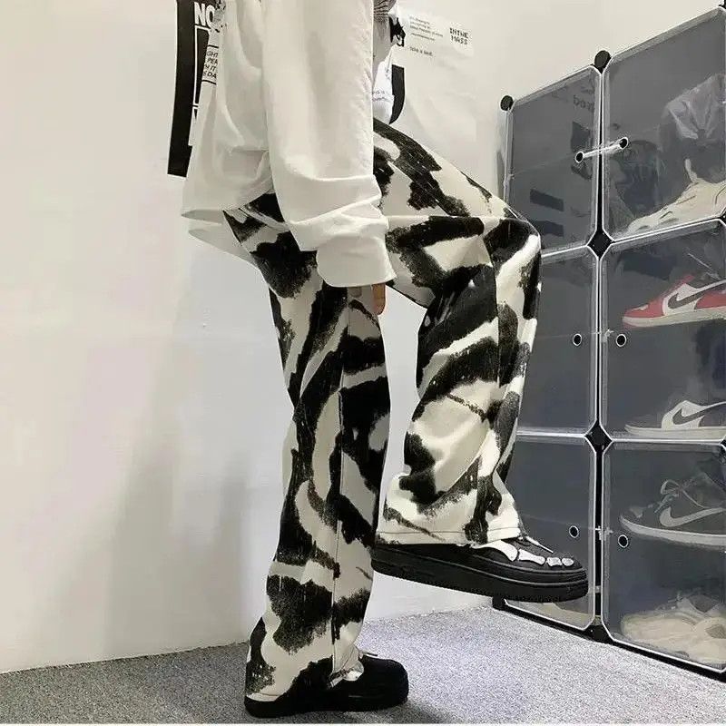 Japanese Brand White Black Tie-dye Baggy Jeans Size US 32 / EU 48 - 5 Thumbnail
