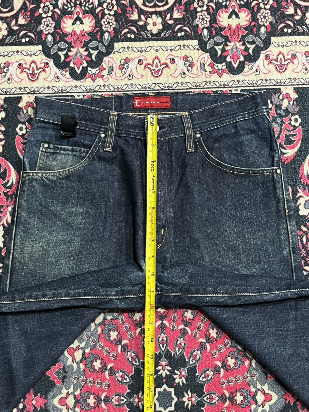 Edwin Vintage Edwin E Function Dark Blue Washed Distressed Jeans Size US 29 - 14 Thumbnail