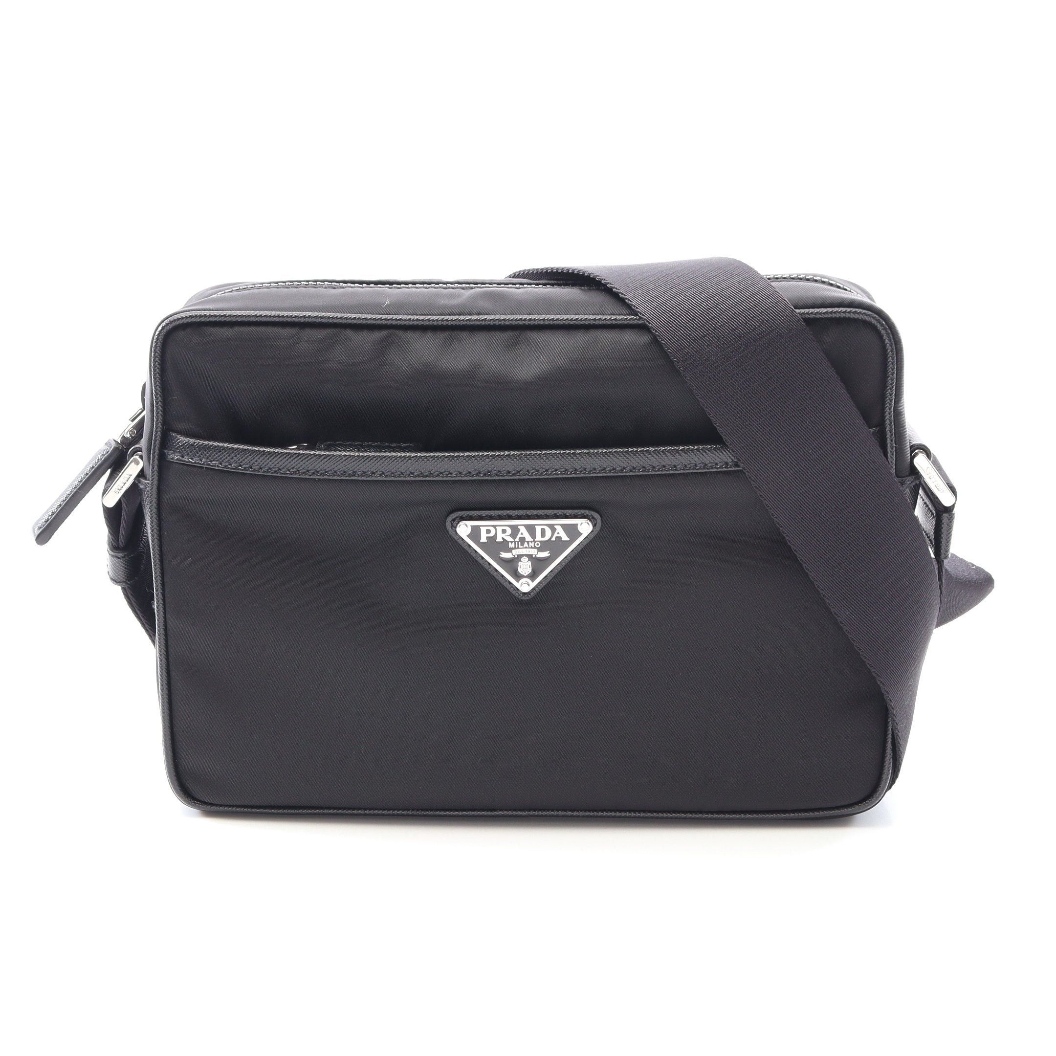 Prada Prada Re-Nylon Shoulder Bag Nylon Saffiano Leather Black Size ONE SIZE - 1 Thumbnail