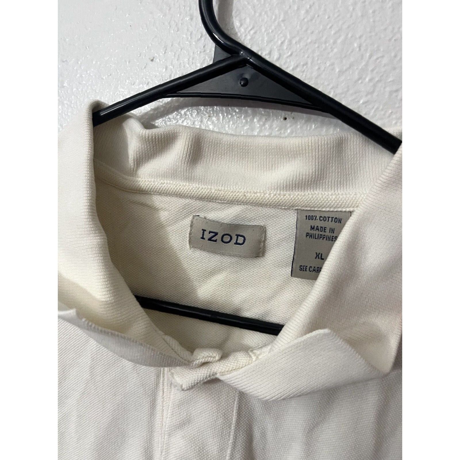 Izod IZOD Golf Polo Shirt XL Men White 100% Cotton Regular Short Sleeve Collared Classic Golf Casual Polo Size US XL / EU 56 / 4 - 4 Thumbnail