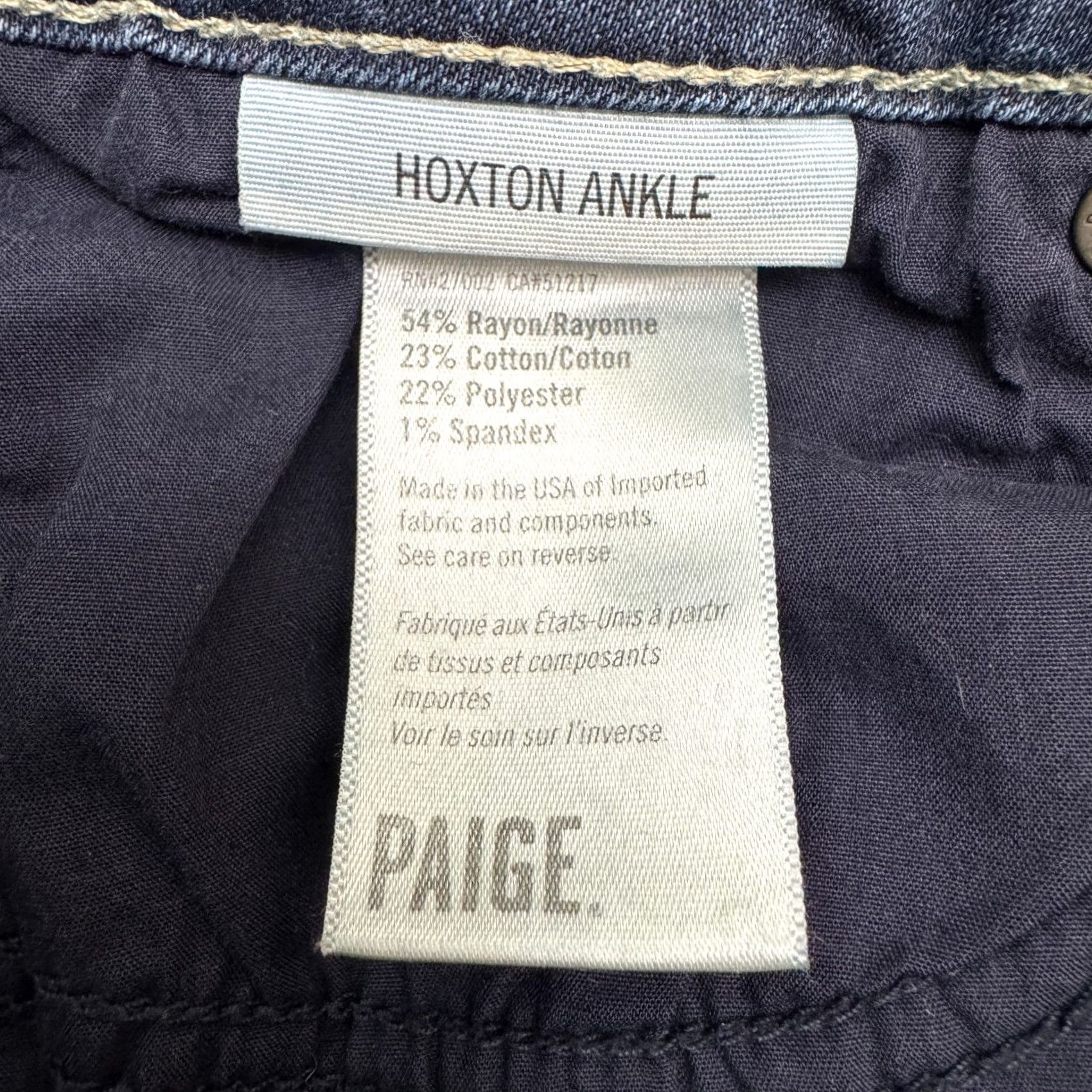 Paige Paige Hoxton Ankle Skinny Jeans Womens 28 Blue Dark Wash Denim Stretch Charing Size 28" / US 6 / IT 42 - 7 Thumbnail