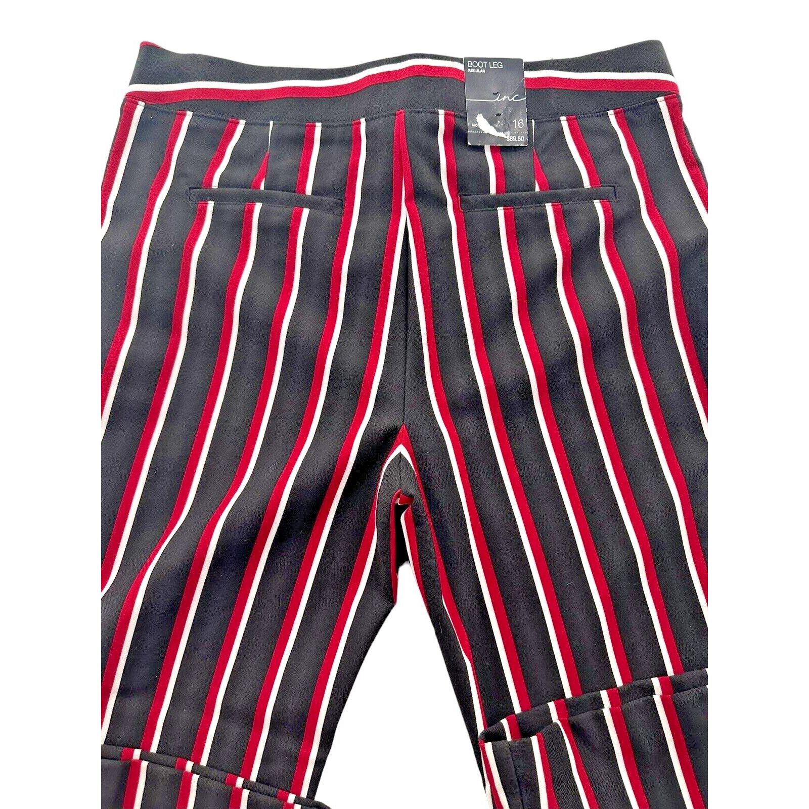 I.N.C INC NWT Womens Mystic Striped Wide-Leg Soft Pants 16 Size 38" / US 16 / IT 52 - 2 Thumbnail