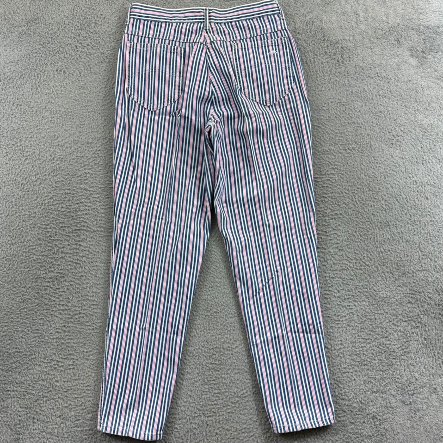 Vintage Vintage CHIC Denim Jeans Womens 16 High Rise Mom 80s Retro Striped Blue White Pink USA Jeans Size 38" / US 16 / IT 52 - 7 Thumbnail