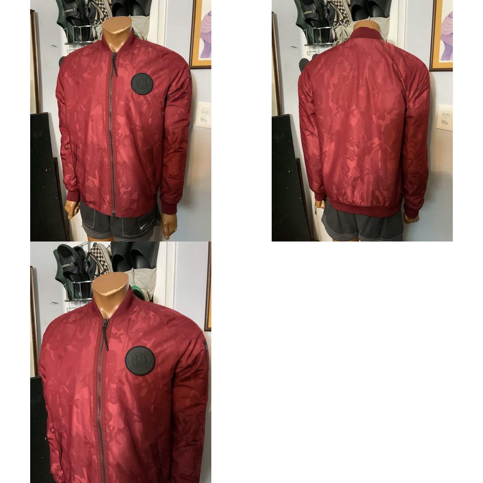 Nike VINTAGE Nike F.C. Football Club Sem Risco Nao Ha Vitoria Red Camouflage Bomber Jacket M Mens Size US M / EU 48-50 / 2 - 8 Thumbnail