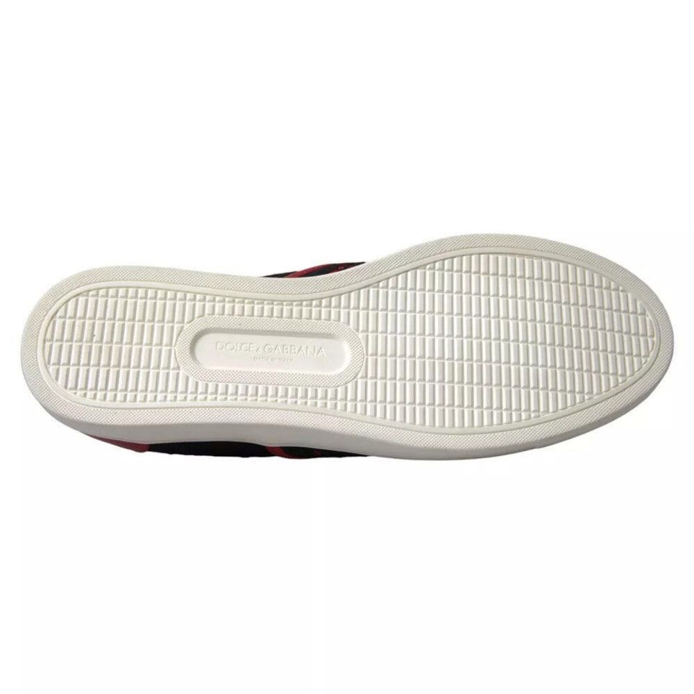 Dolce & Gabbana Dolce & Gabbana Black Red Lace Slip On Low Top Sneakers Shoe Size US 10 / IT 40 - 4 Thumbnail