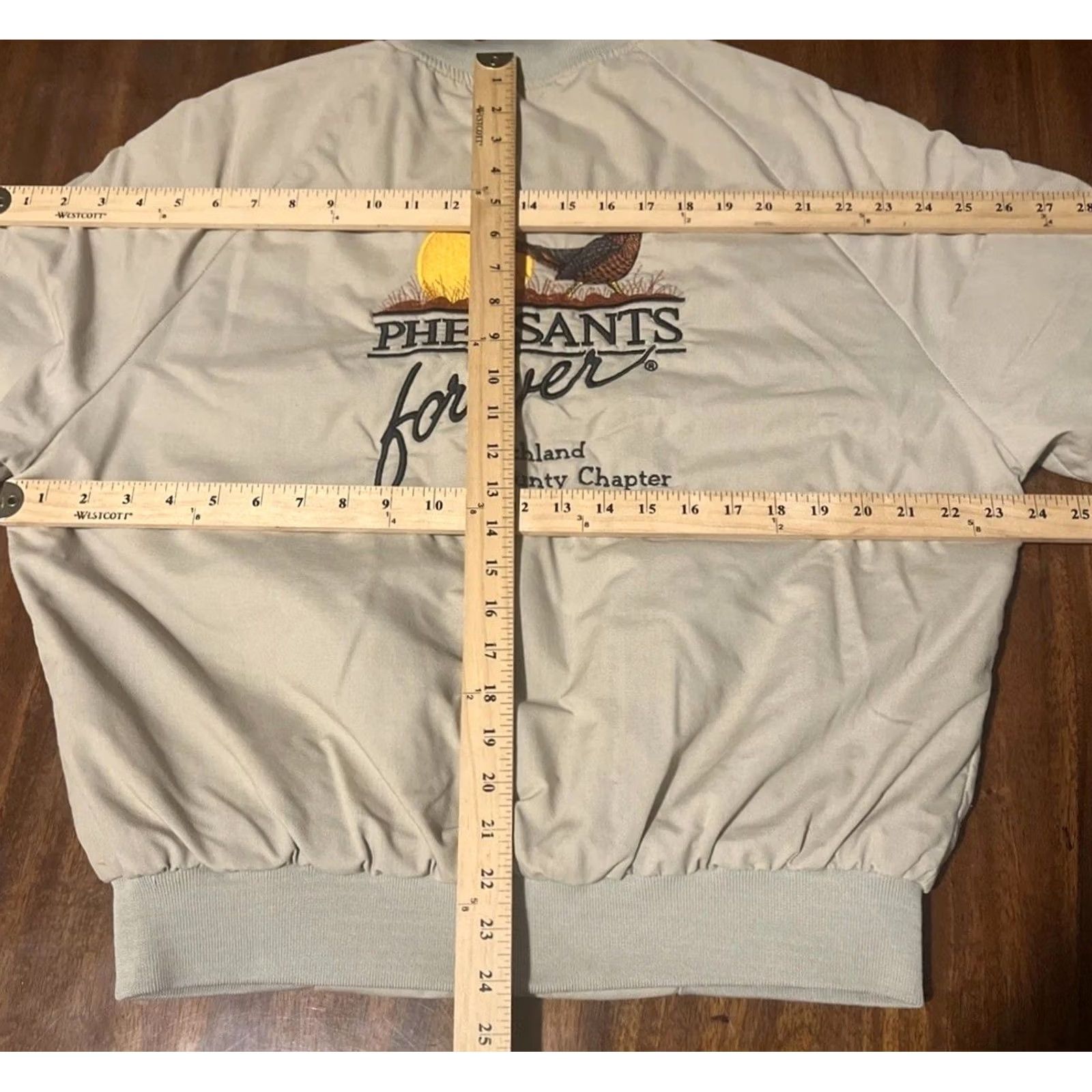 Vintage VINTAGE Poplins Made In USA Bomber Jacket Mens L Beige Solid 90s Mid-Length Full Zip Pockets All Seasons Cotton Outer Shell Cotton Blend Lining Size US L / EU 52-54 / 3 - 4 Thumbnail