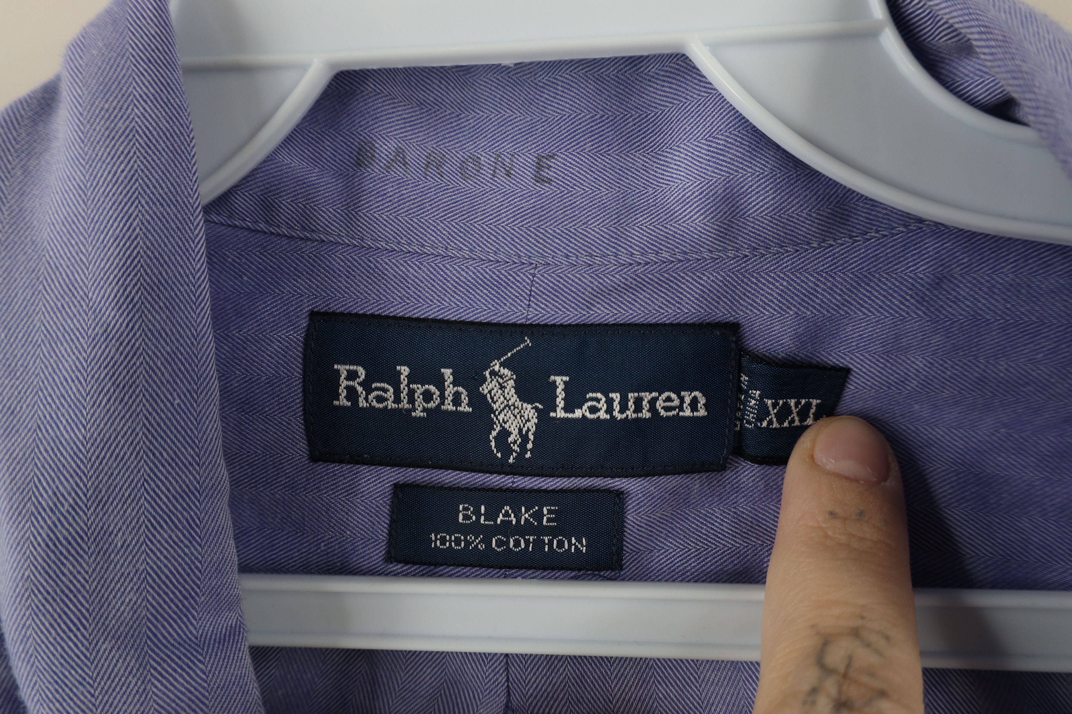 Ralph Lauren × Vintage Vintage 90s Ralph Lauren Collared Button Down Shirt Blue Size 44 - 5 Thumbnail