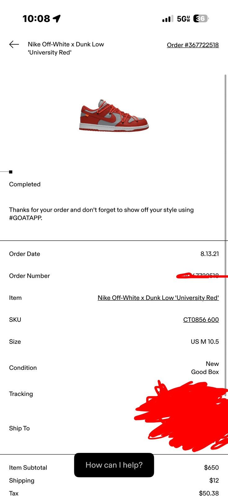 Nike × Off-White Red University Off White Dunks Size US 10.5 / EU 43-44 - 11 Thumbnail