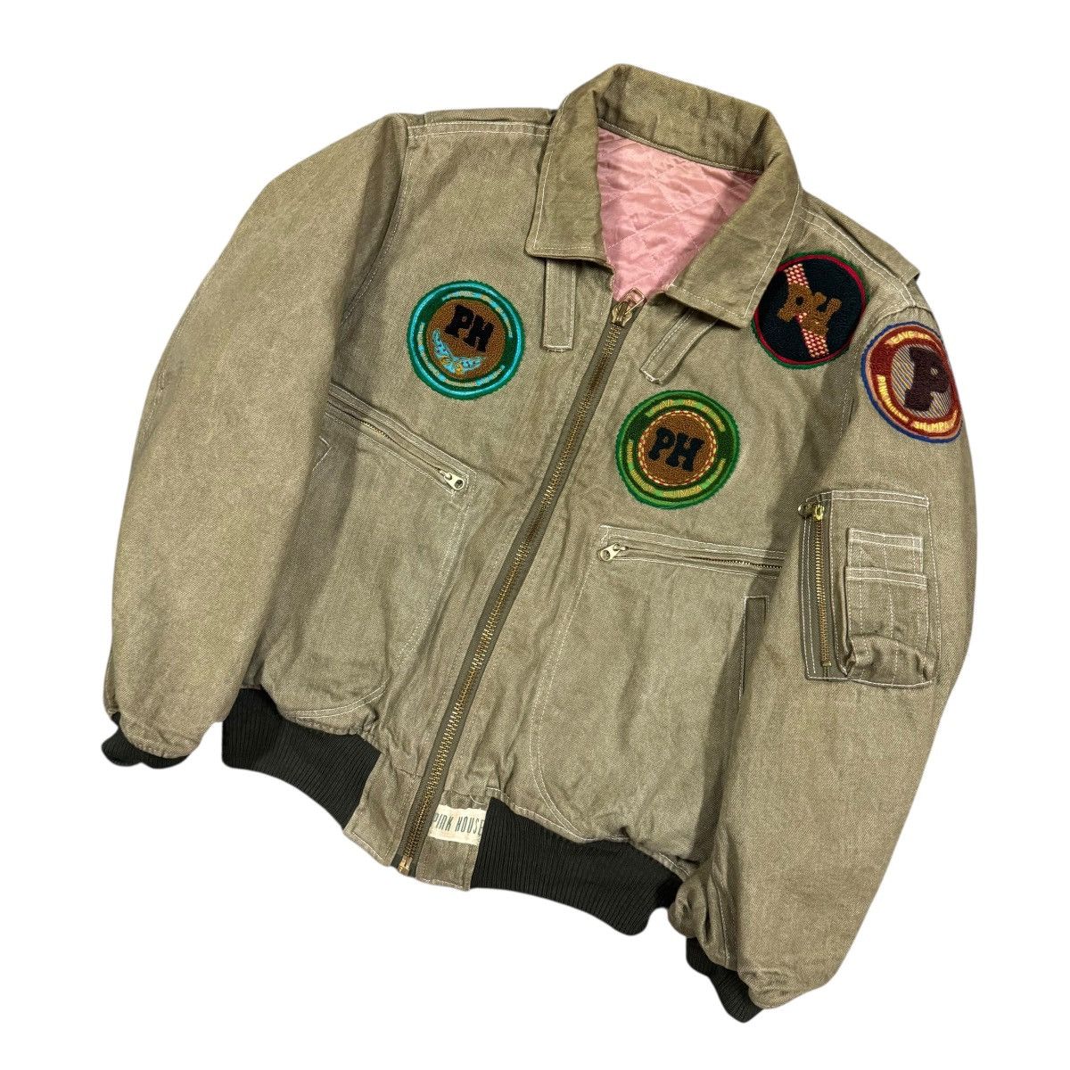 Karl Helmut Vtg🔥Pink House Karl Helmut Bomber Duck Canvas Bondage Jacket Size US M / EU 48-50 / 2 - 12 Thumbnail