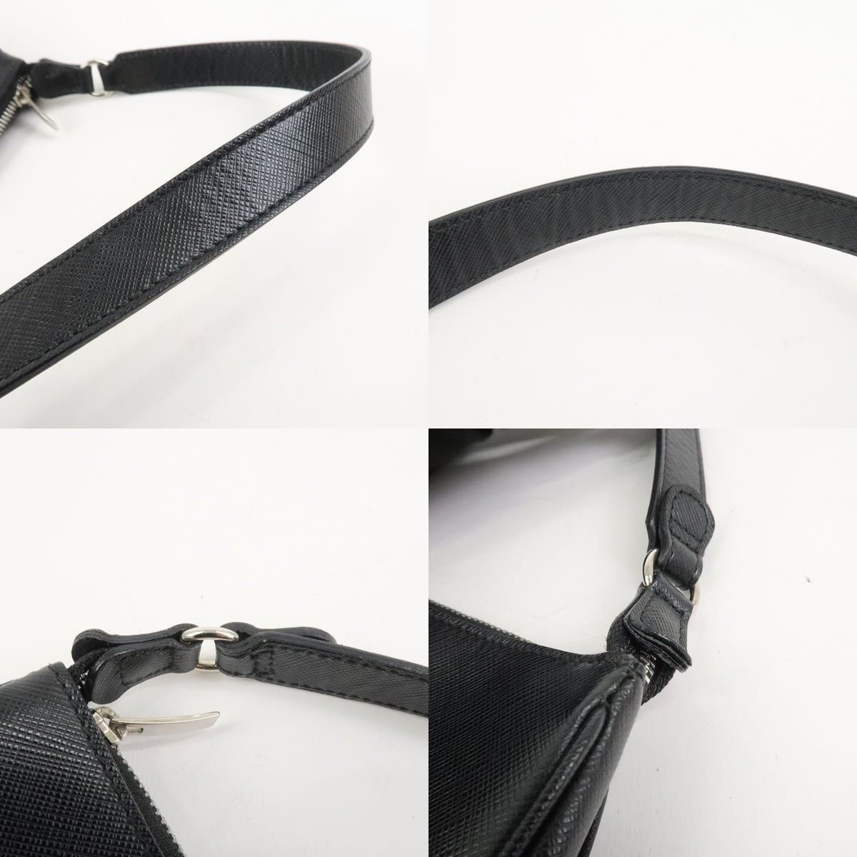 Salvatore Ferragamo Ferragamo Gancini Leather Shoulder Bag Black Size ONE SIZE - 4 Thumbnail