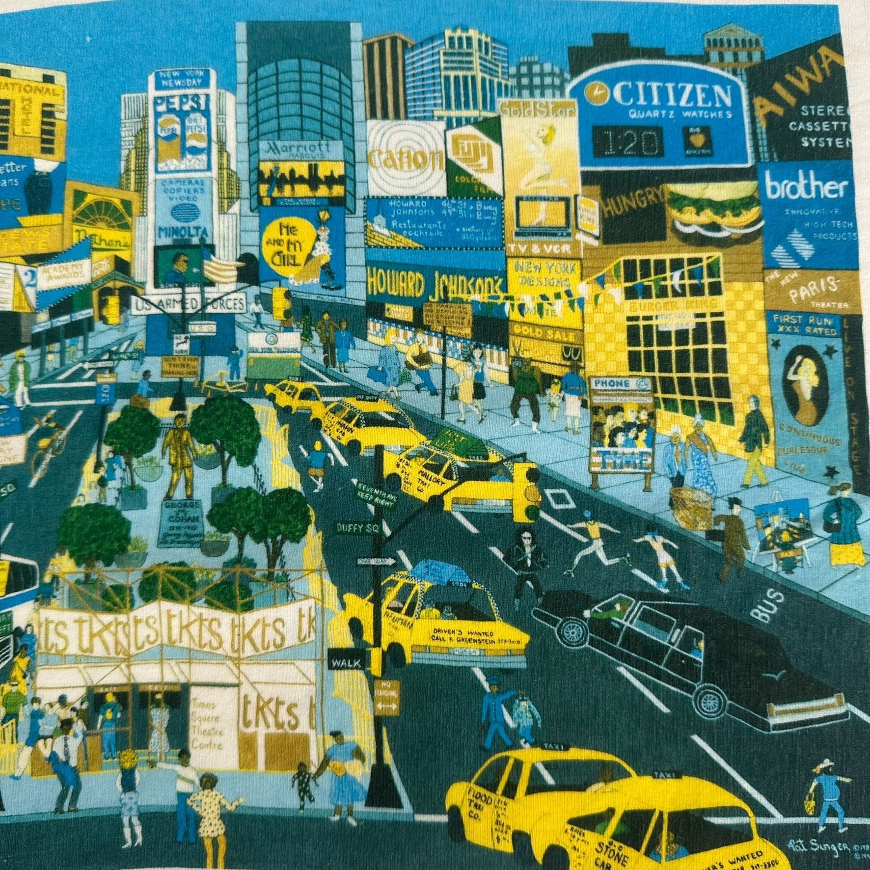 Hanes Vintage 90s Pat Singer New York Times Square T-Shirt Artist Size US M / EU 48-50 / 2 - 4 Thumbnail