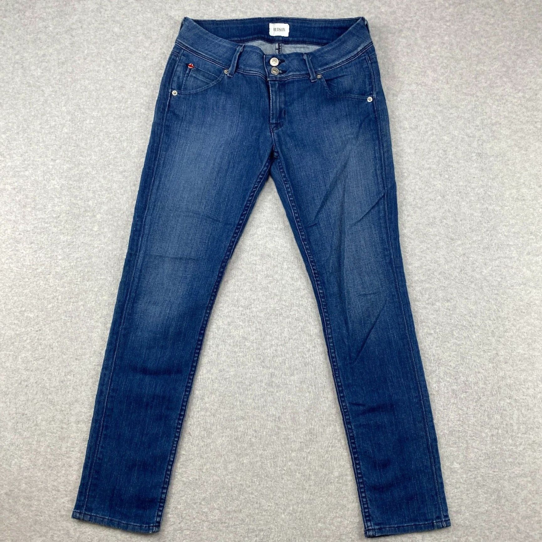 Hudson Hudson Jeans Womens Flap Skinny Ankle 26 Blue Distressed Stretch Denim Regular Size 26" / US 2 / IT 38 - 2 Thumbnail