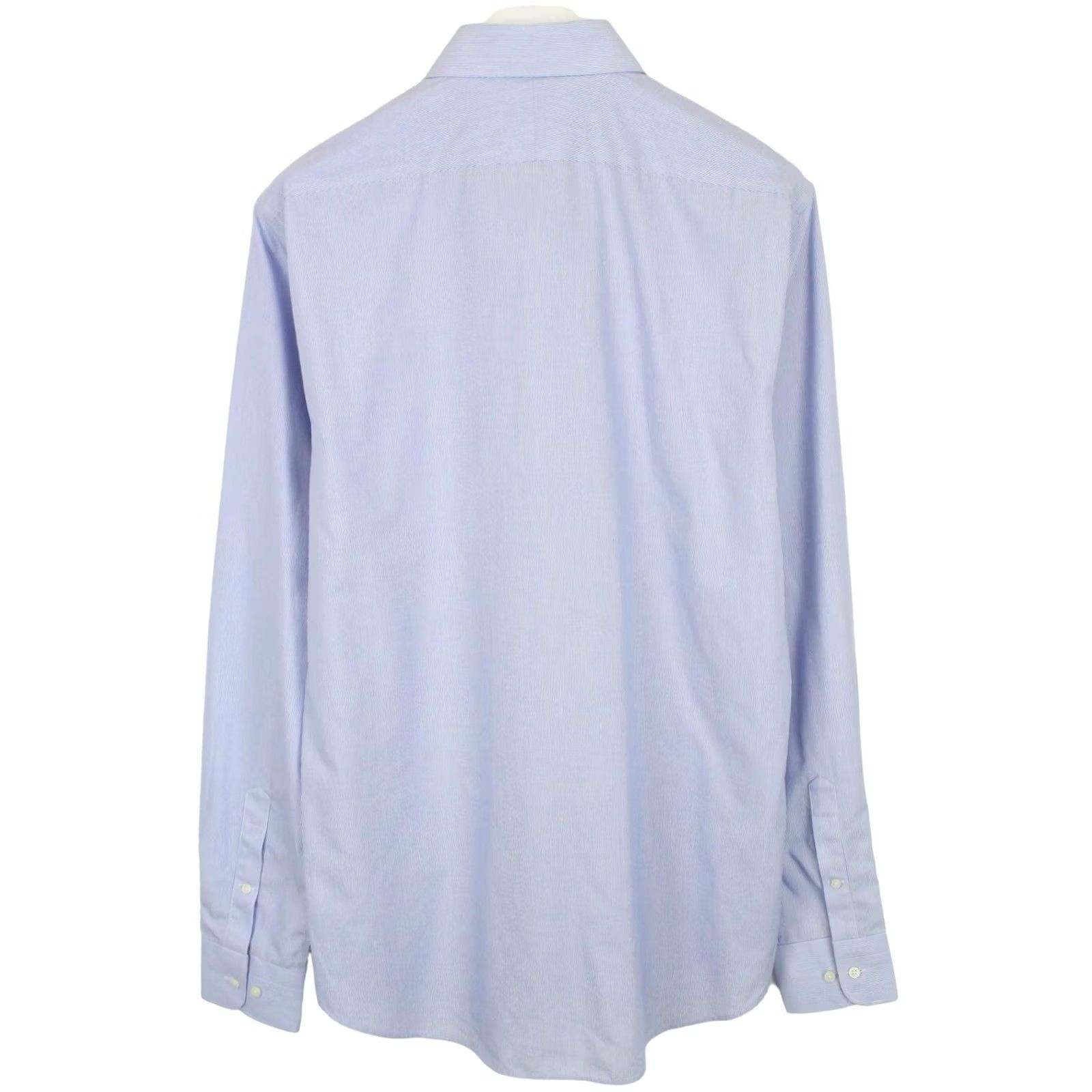 Suitsupply SUITSUPPLY Try On Extra Slim Fit Formal Shirt Men's 44-7 / 17 1/2L Cutaway Neck Blue Pinstripe Cotton Long Sleeve Size 44R - 2 Thumbnail