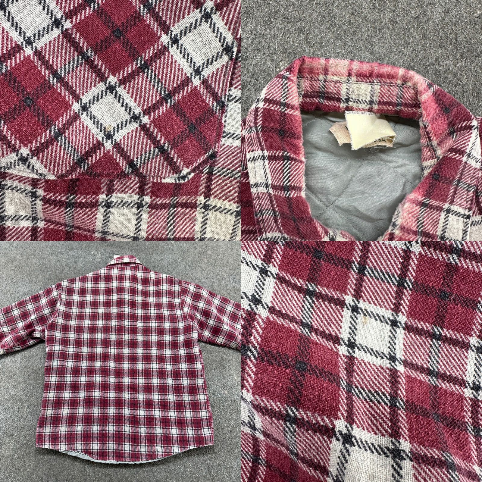 Sears VINTAGE Sears Shirt Mens L Red Flannel Plaid Long Sleeve Button Up Quilted Lined Size US L / EU 52-54 / 3 - 8 Thumbnail