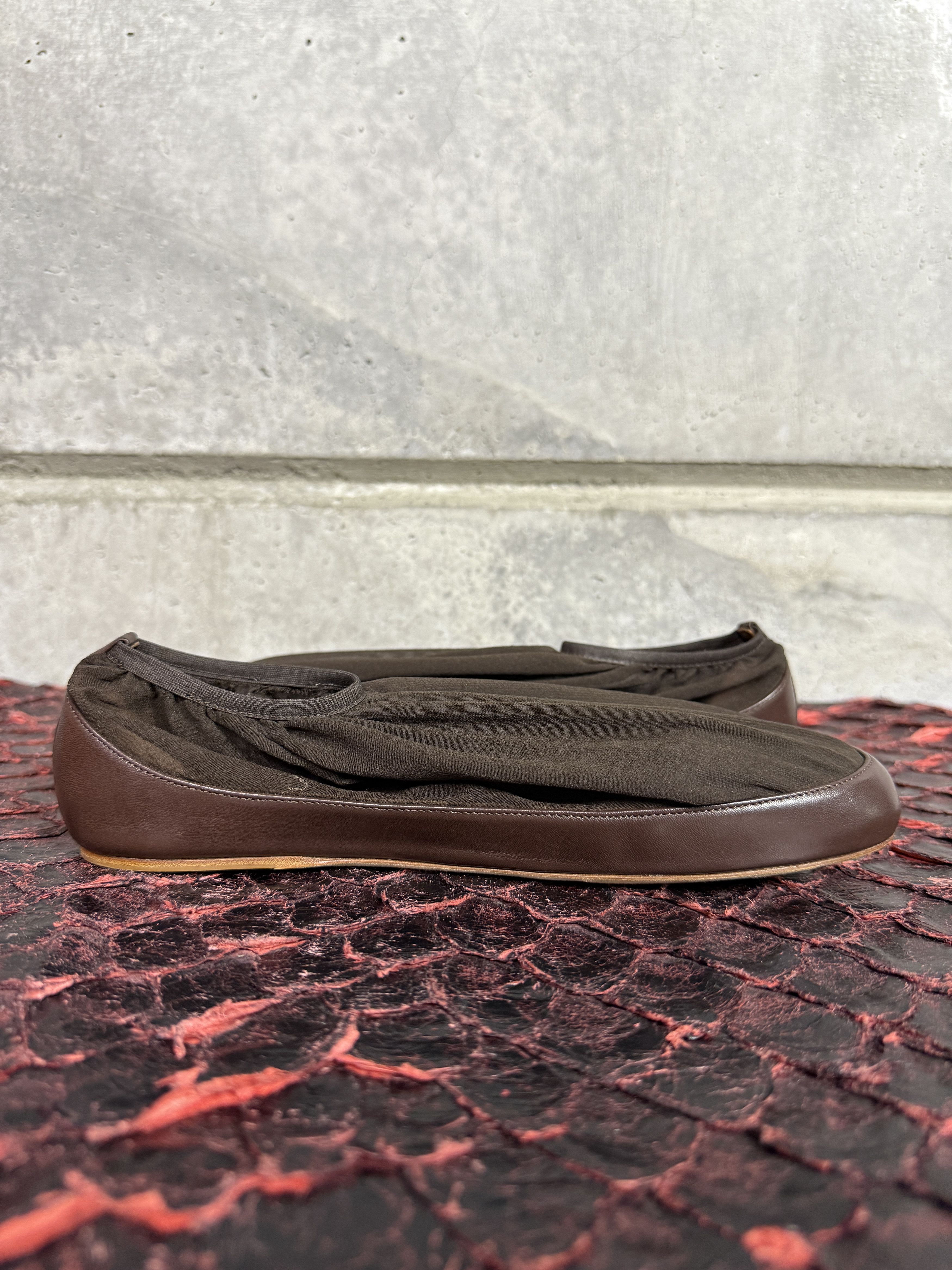Christopher Esber Leather/Mesh Ballet Flats minette