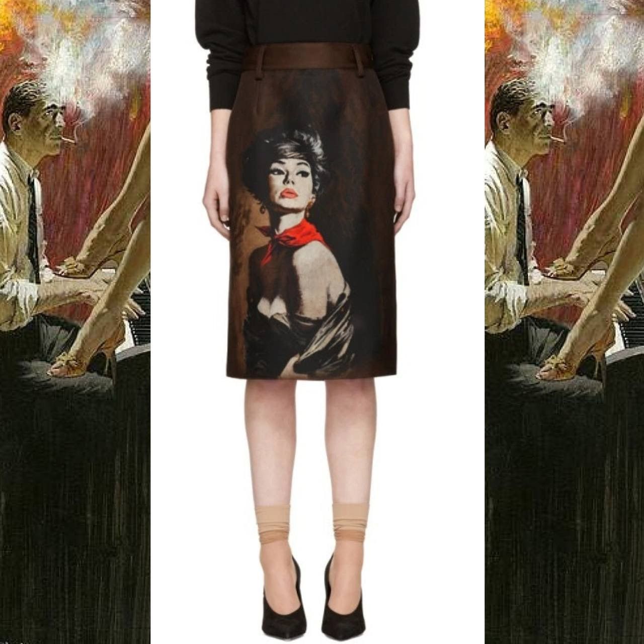 Prada Prada Brown Mikado Girl Poster Skirt IT 44 Size 30" / US 8 / IT 44 - 1 Thumbnail