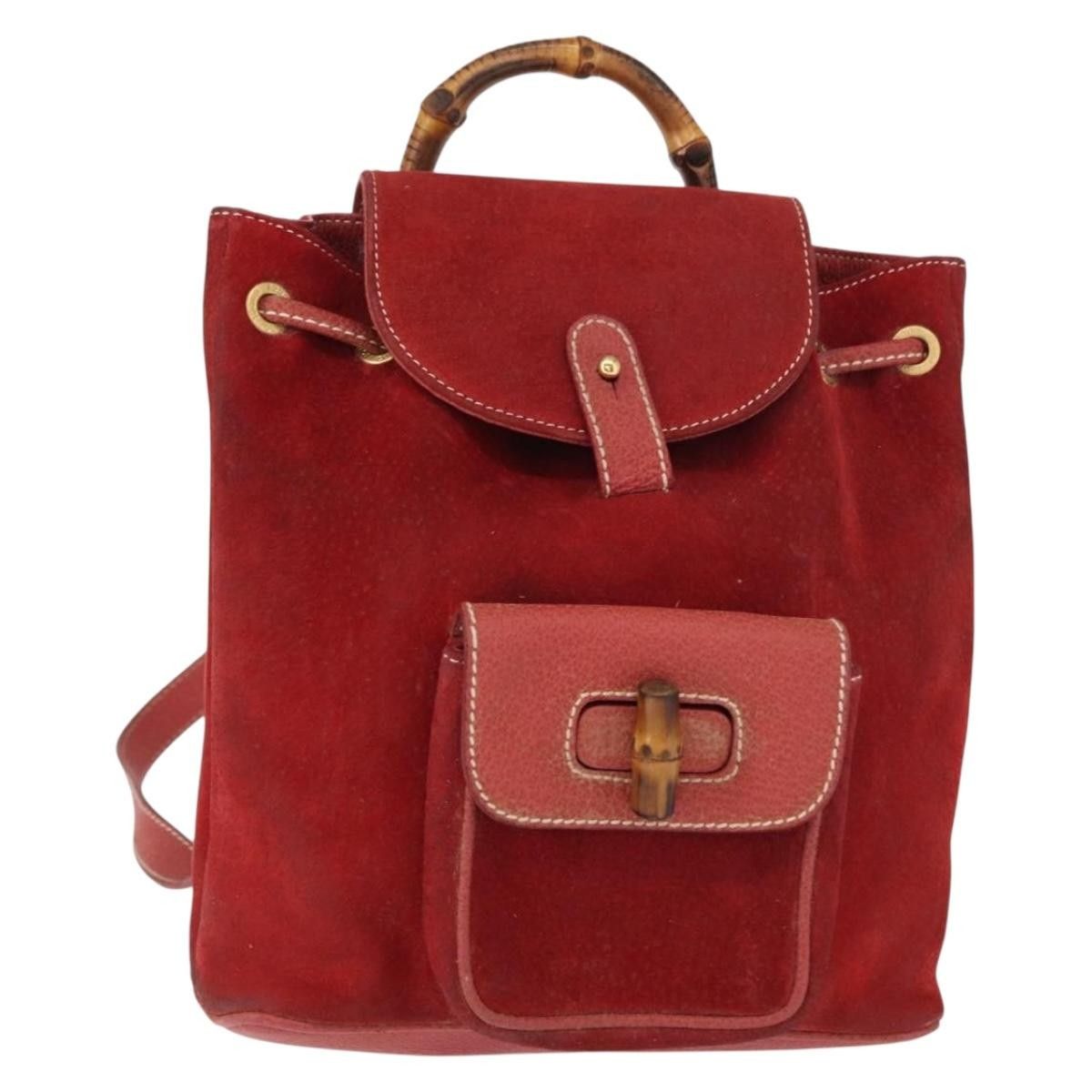 Gucci Gucci Vintage Bamboo Backpack Leather Size ONE SIZE - 1 Thumbnail