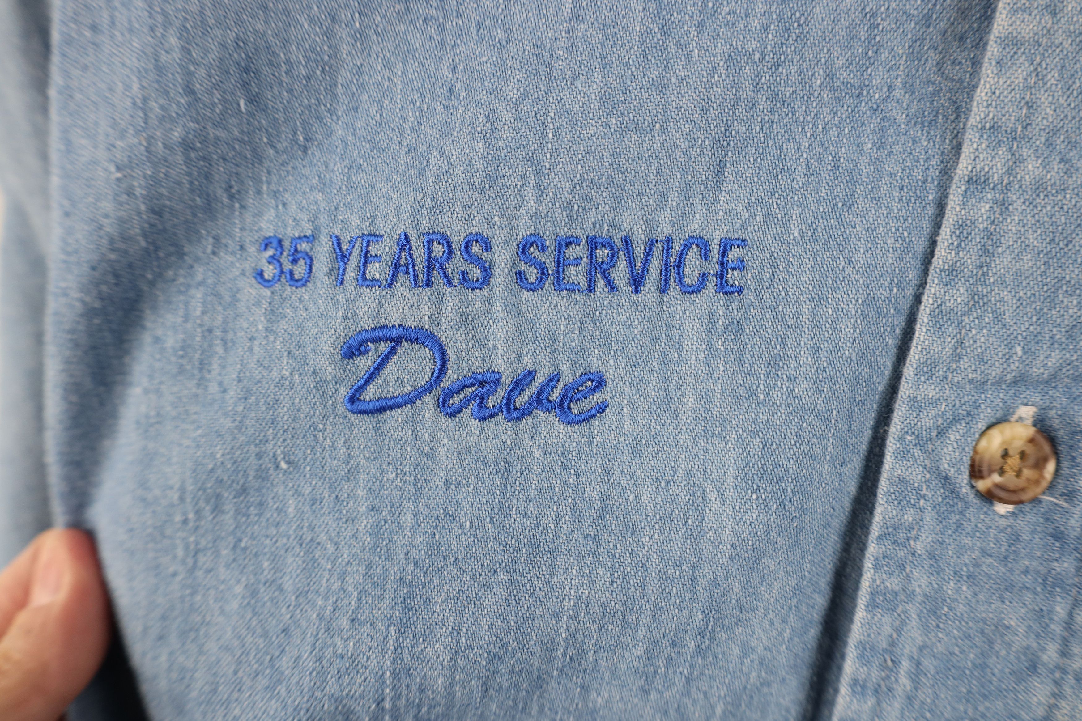 Vintage Vintage 90s Plumbers Union Denim Button Down Shirt Blue USA Size US XL / EU 56 / 4 - 5 Thumbnail