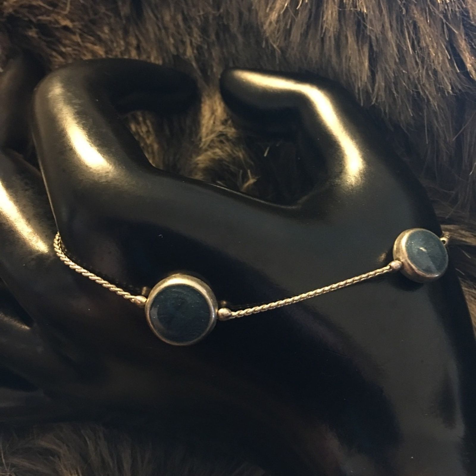 Vintage Vintage silver tone chain blue enamel bracelet Size ONE SIZE - 3 Thumbnail