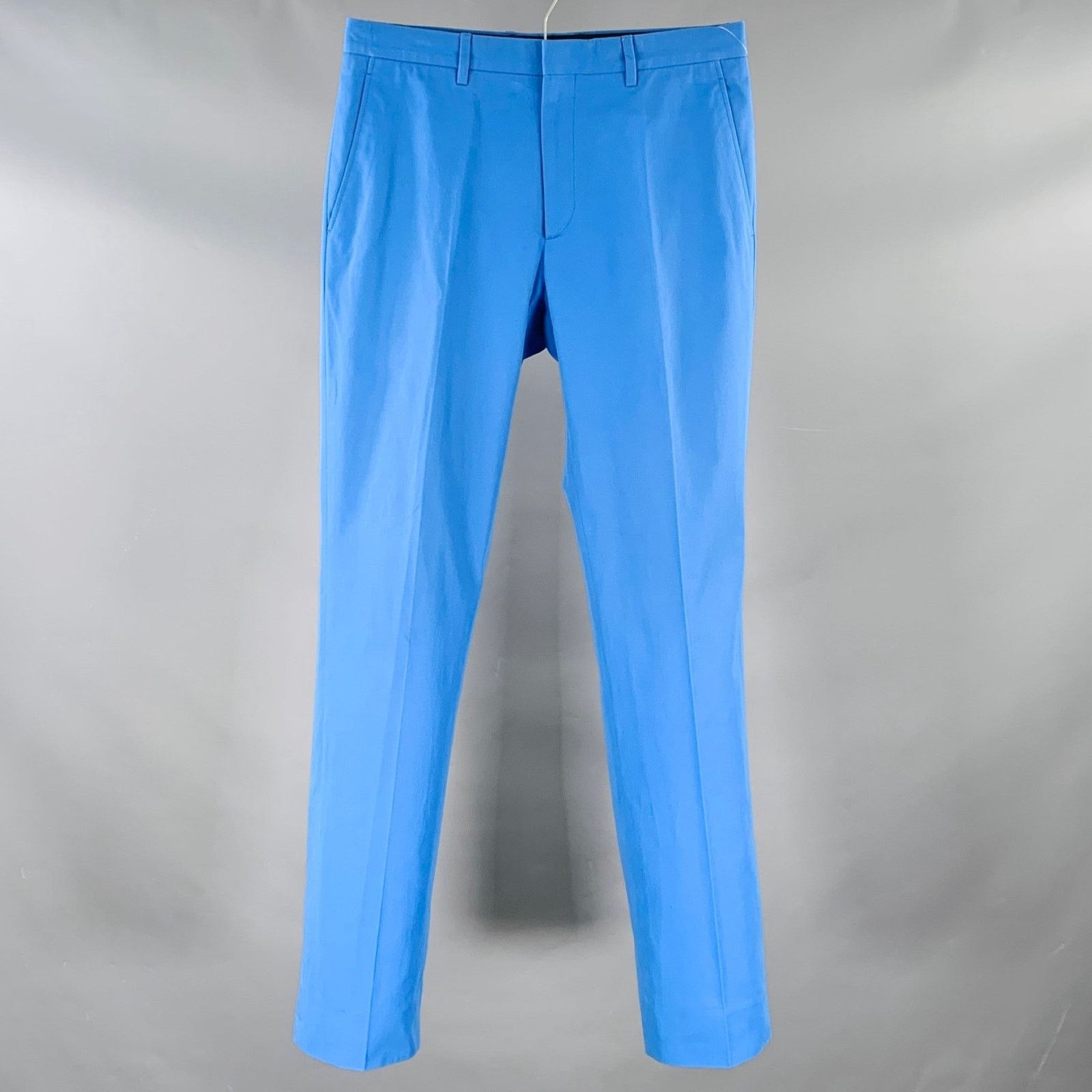Calvin Klein Size 31 Blue Cotton Flat Front Dress Pants Size US 31 - 1 Thumbnail