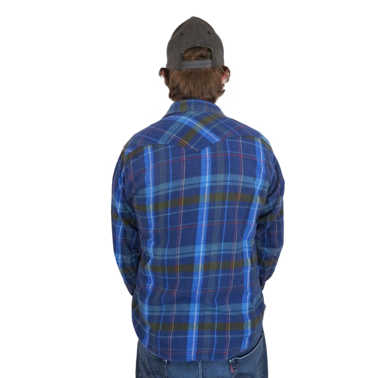Wrangler VINTAGE Wrangler Plaid Pearl Snap Western Shirt Mens L Blue Flannel 70s 80s 90s Cowboy Grunge Hipster Long Sleeve Button Up Size US L / EU 52-54 / 3 - 2 Thumbnail