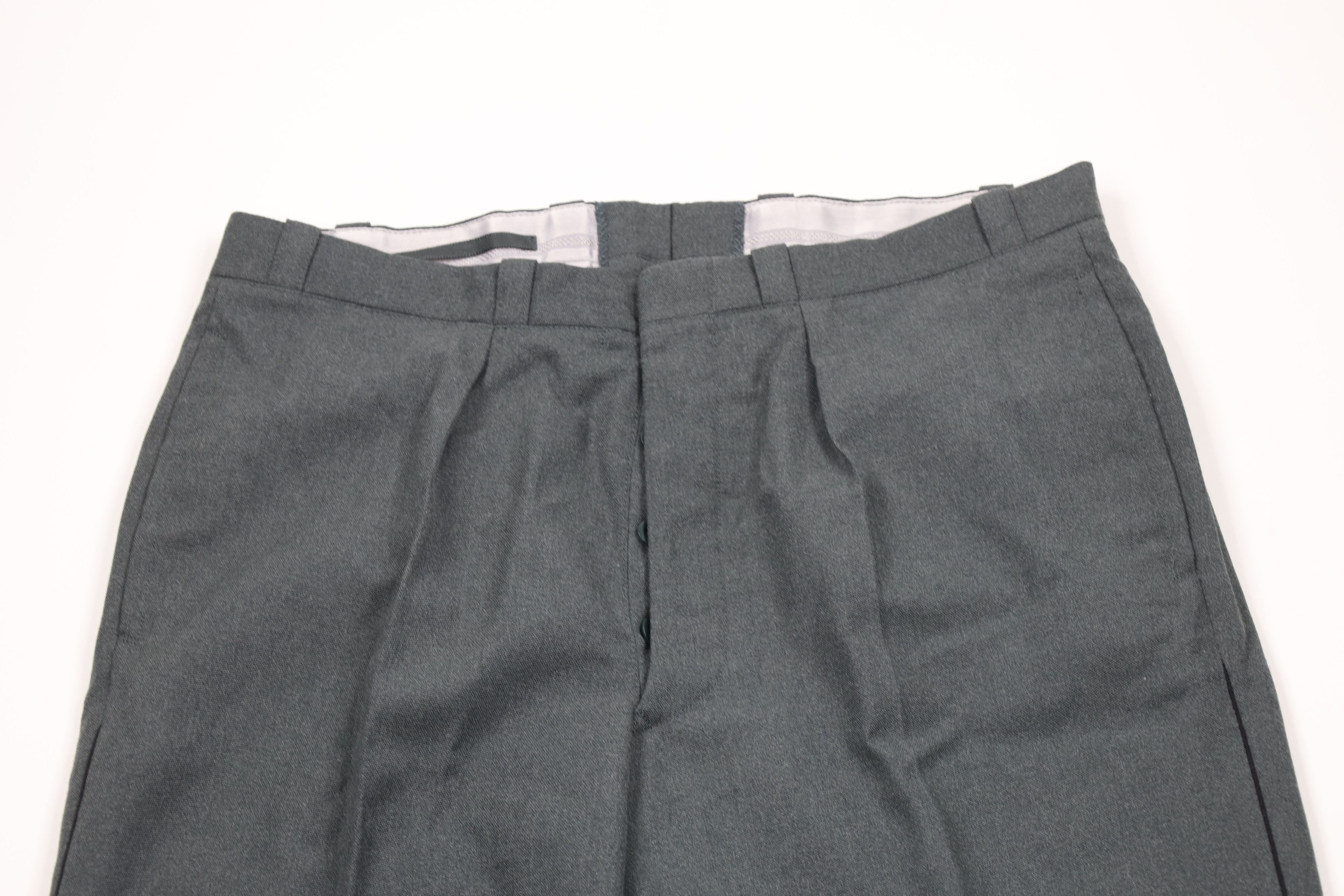 Vintage Vintage 80s Military Wool Button Fly Wide Leg Pants Green Size US 34 / EU 50 - 2 Thumbnail