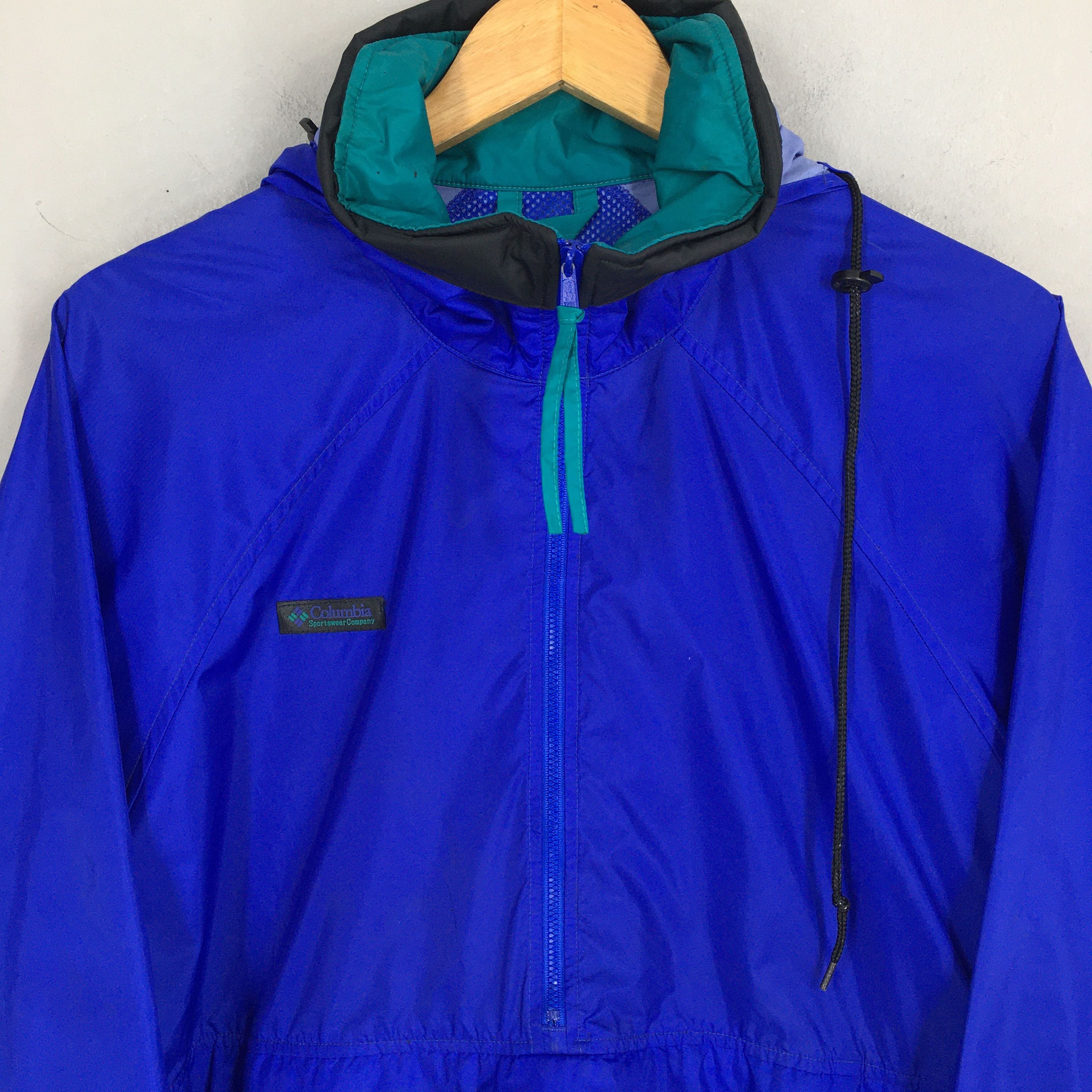 Columbia Columbia Windbreaker Anorak Blue Hoodie Jacket Medium Size US M / EU 48-50 / 2 - 2 Thumbnail