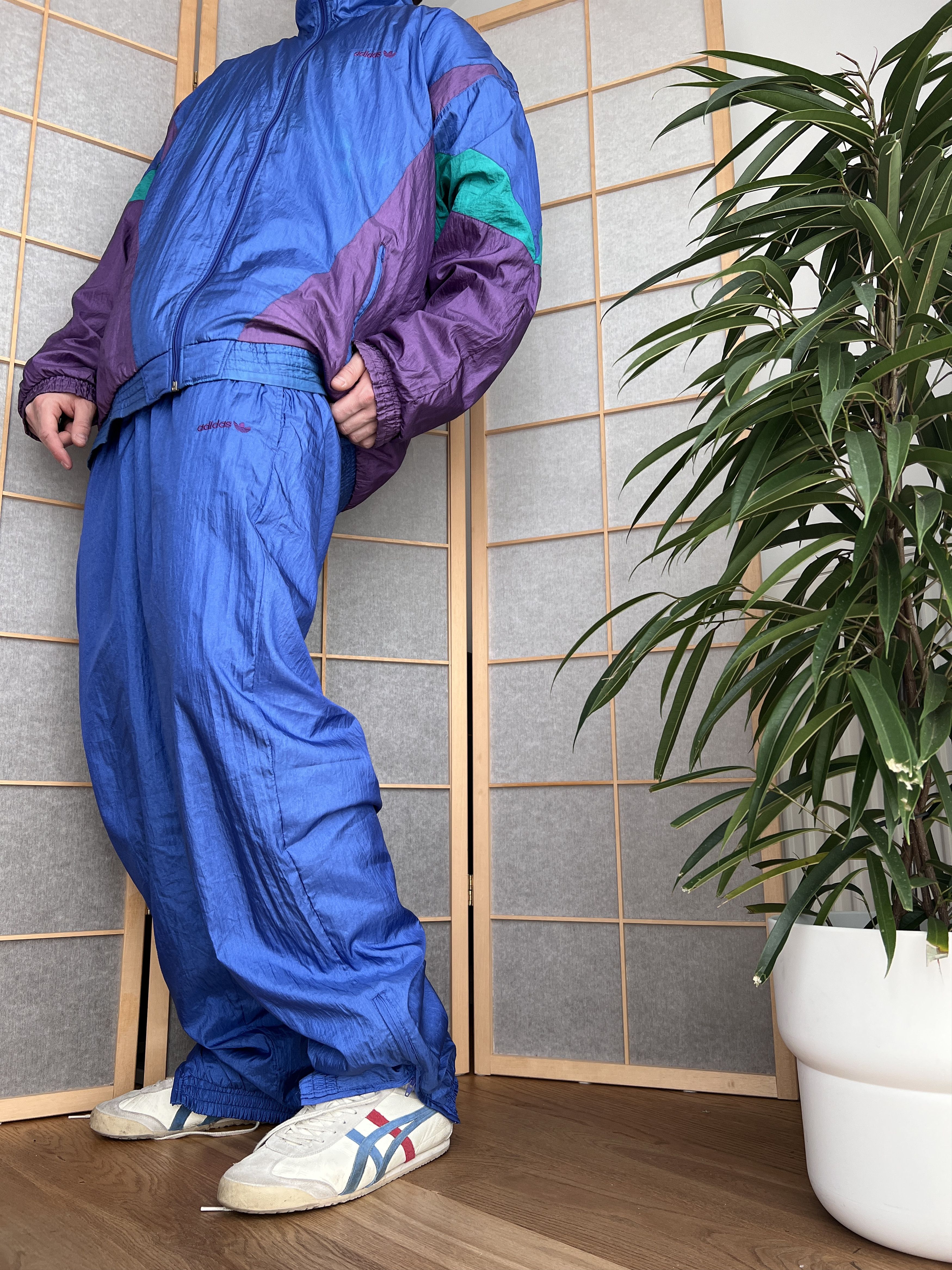 Adidas × Vintage Adidas 90s nylon multicolour track suit y2k