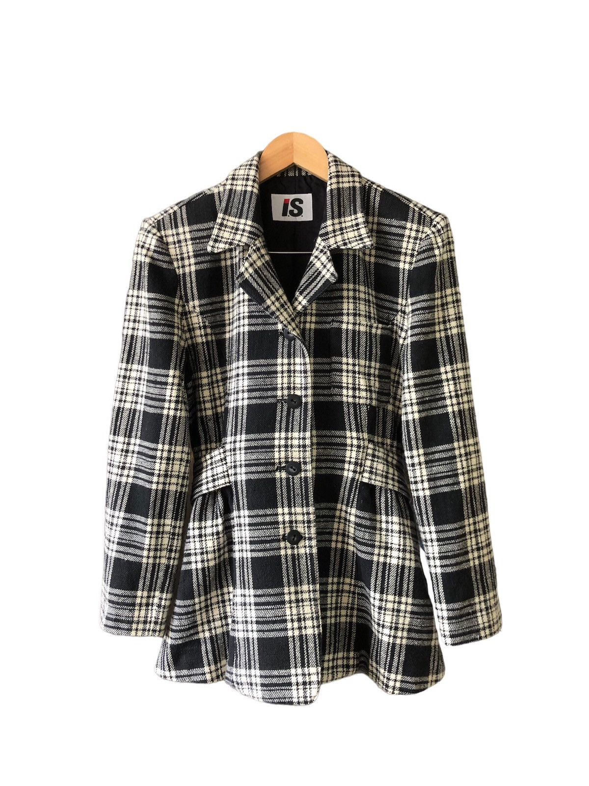 Issey Miyake Vintage Issey Miyake I.S Cotton Checked Coat Jacket Belt Size M / US 6-8 / IT 42-44 - 1 Thumbnail