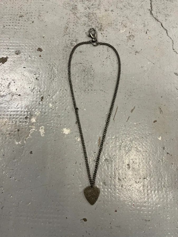 Marithe + Francois Girbaud 2000s Marithé + François Girbaud Metal Grey Guitarist Necklace Size ONE SIZE - 5 Thumbnail
