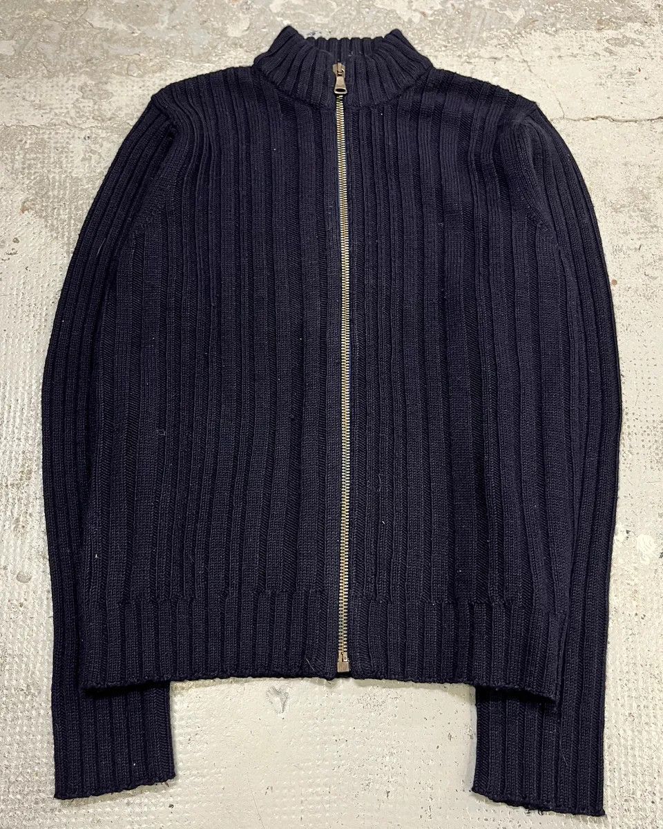 Dolce & Gabbana 2000s Dolce & Gabbana Navy Minimalist Zip-Up Sweater Size US M / EU 48-50 / 2 - 4 Thumbnail