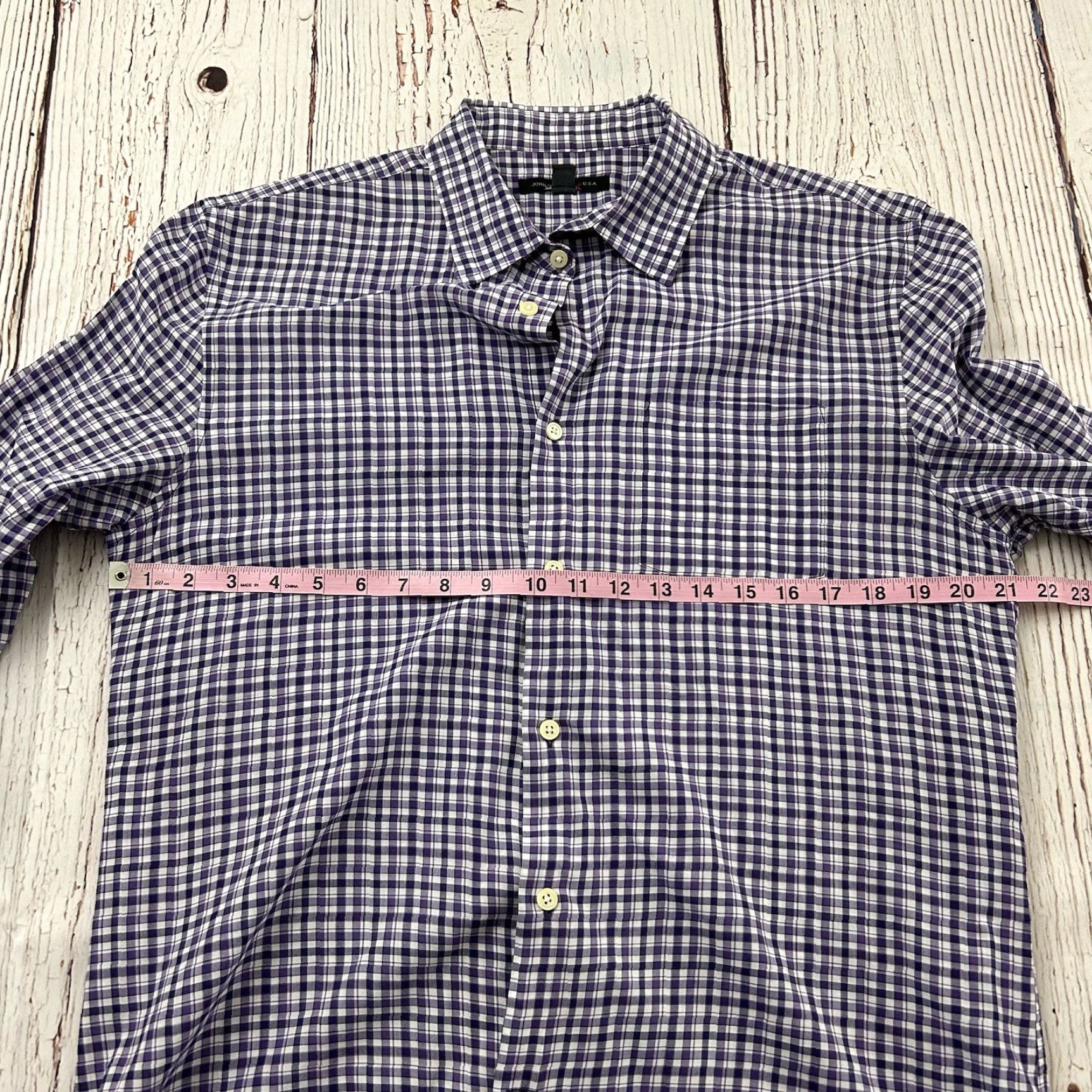 John Varvatos John Varvatos Plaid Long Sleeve Button Front Shirt Mens M Purple Size US M / EU 48-50 / 2 - 4 Thumbnail