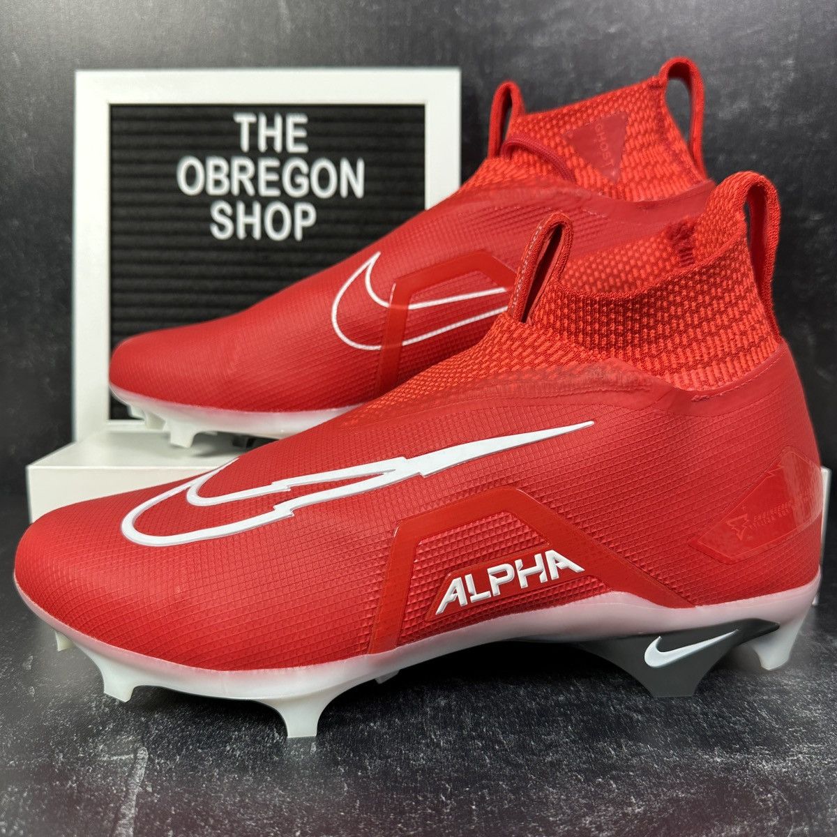 Nike ALPHA MENACE ELITE 3 UNIVERSITY RED FOOTBALL CLEATS FLYKNIT Size US 9 / EU 42 - 1 Thumbnail