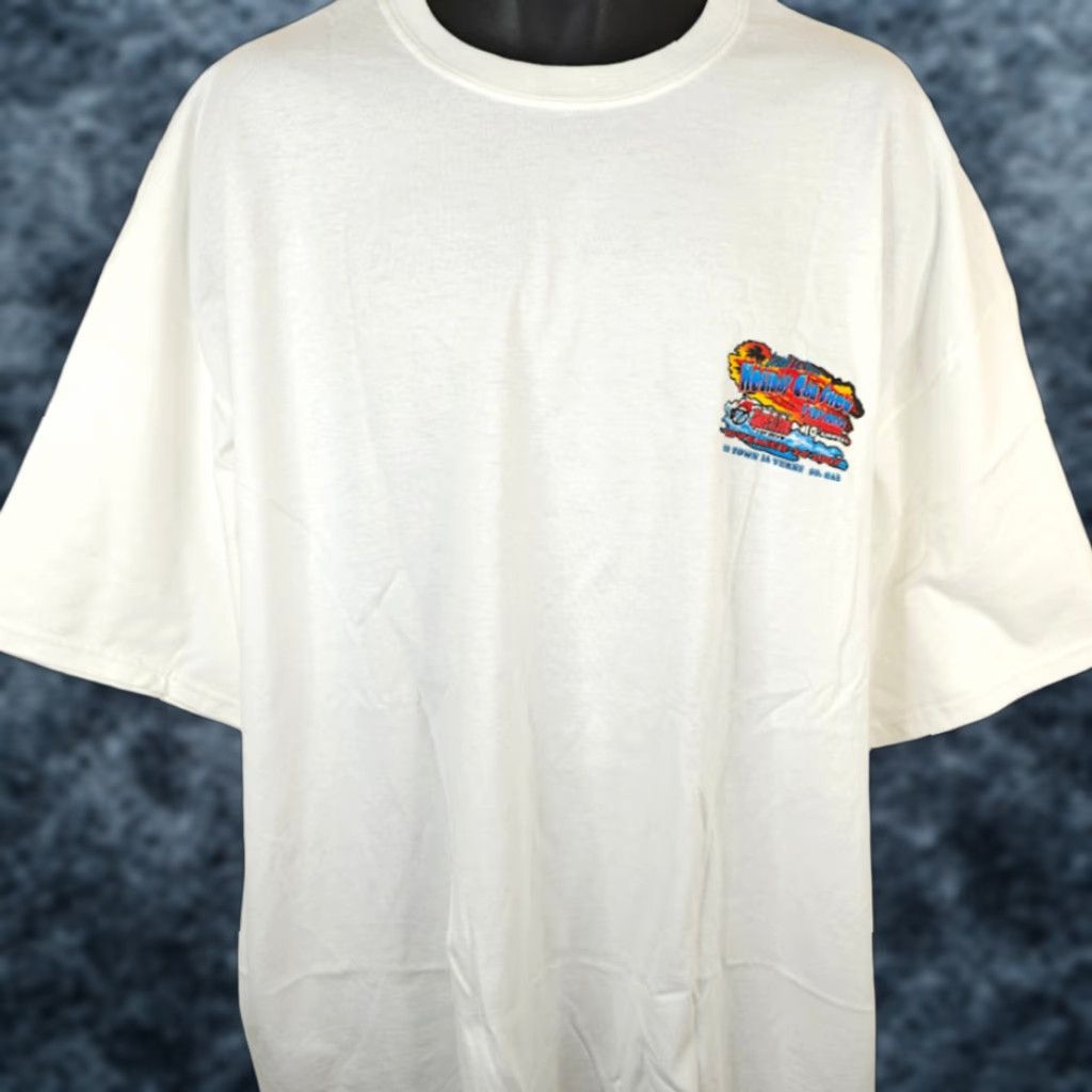 Gildan VINTAGE Holiday Car Show T Shirt Mens 3XL White Y2K 2007 Cruisin La Verne Gildan Crew Neck Short Sleeve Cotton Double-Sided Reg Mens Size US XXL / EU 58 / 5 - 1 Thumbnail