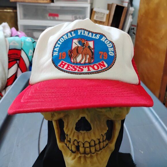 Other Vintage Hesston National Finals Rodeo 1979 Trucker Hat Size ONE SIZE - 1 Thumbnail