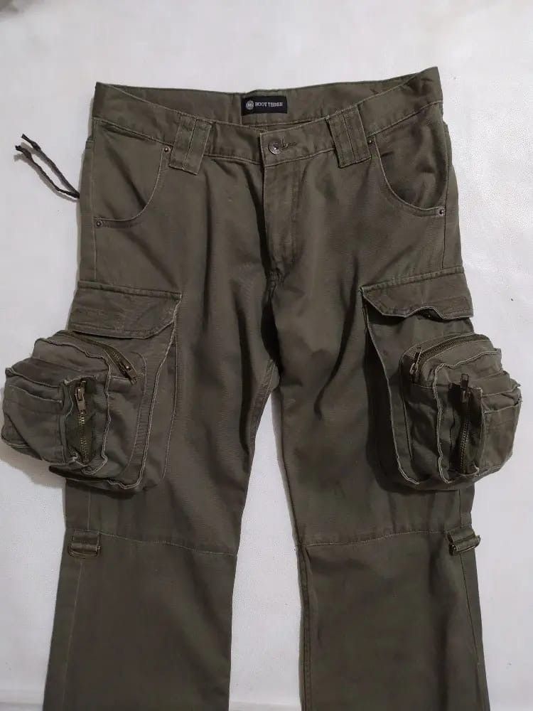 Japanese Brand Root Three Multipocket Cargo Tactical Flared Pant Size US 29 - 9 Thumbnail