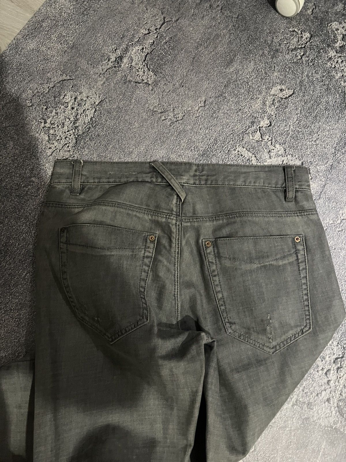 Vintage Streetwear Grunge Y2K Gray Slim Jeans — Balenciaga Style Size US 33 - 5 Thumbnail